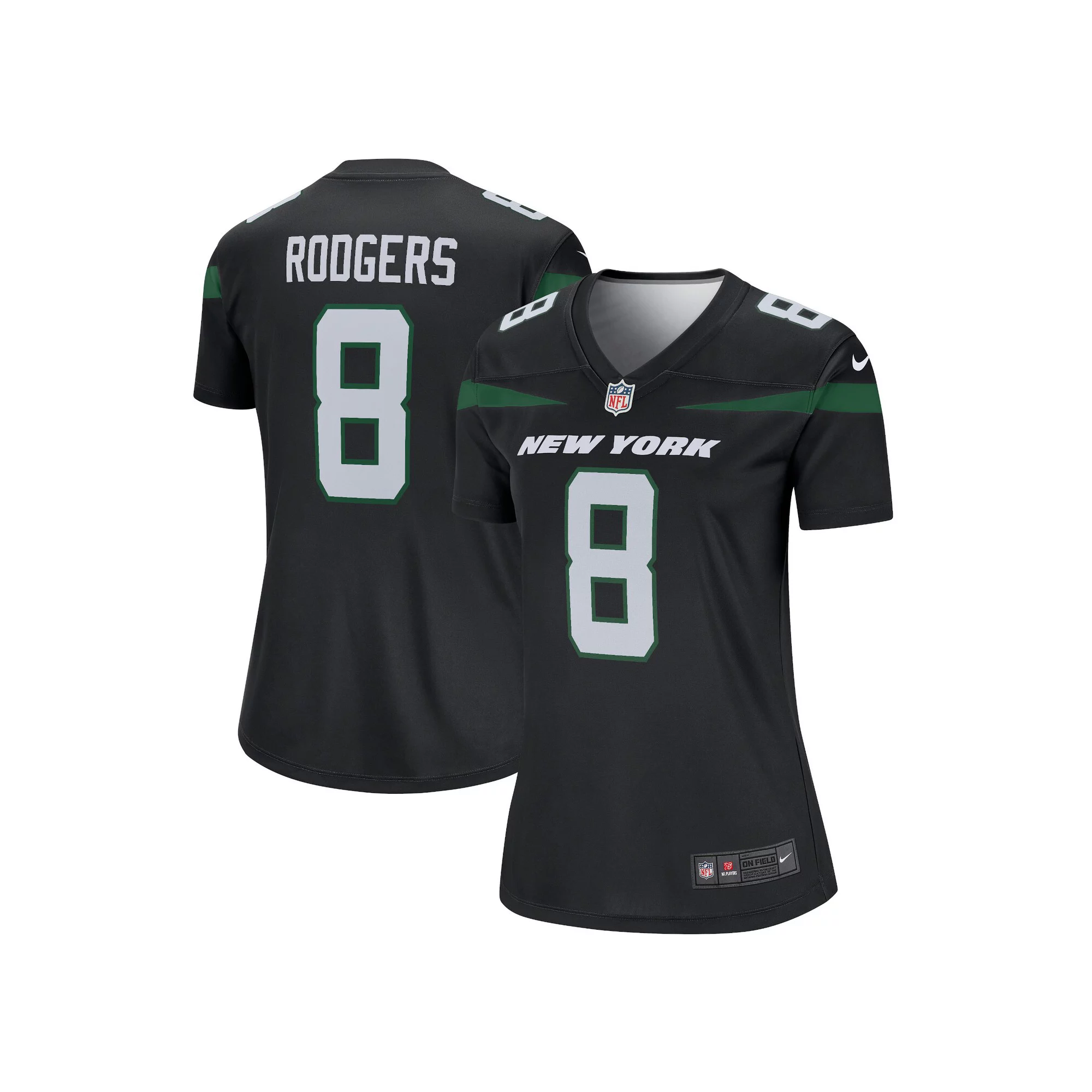 Women's Nike Aaron Rodgers Stealth Black New York Jets Alternate Legend Player Jersey