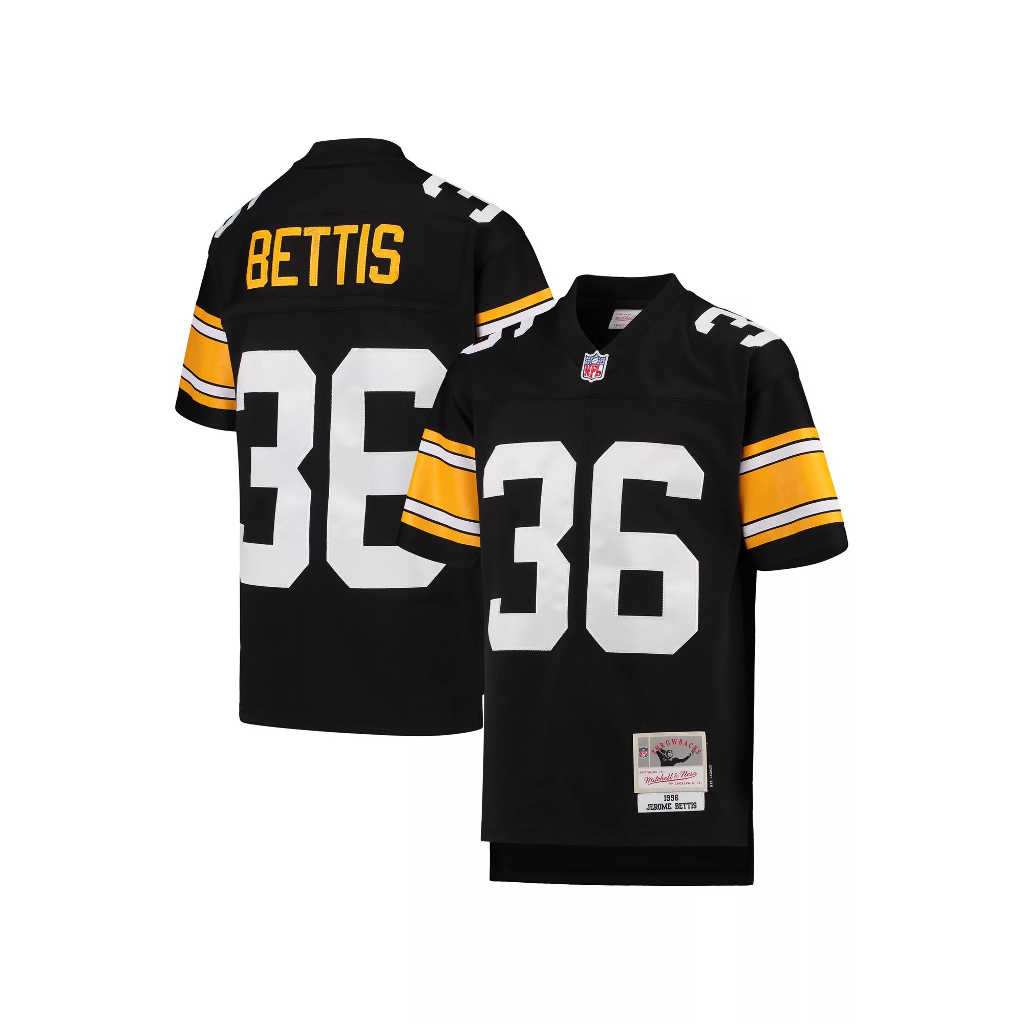 Youth Mitchell & Ness Jerome Bettis Black Pittsburgh Steelers 1996 Legacy Retired Player Jersey