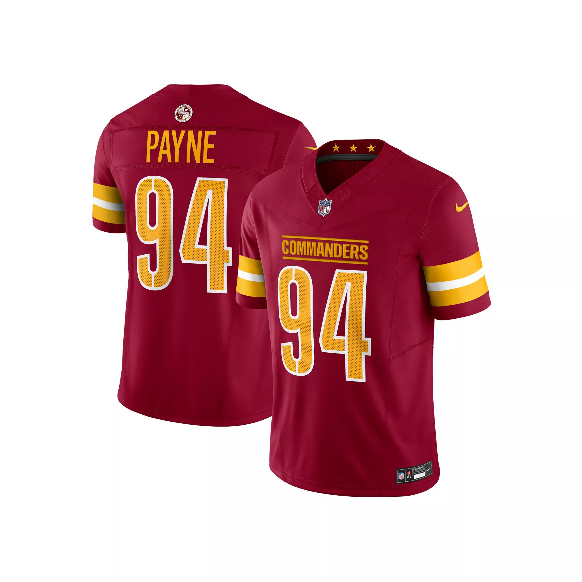 Men's Nike Daron Payne Burgundy Washington Commanders Vapor F.U.S.E. Limited Jersey
