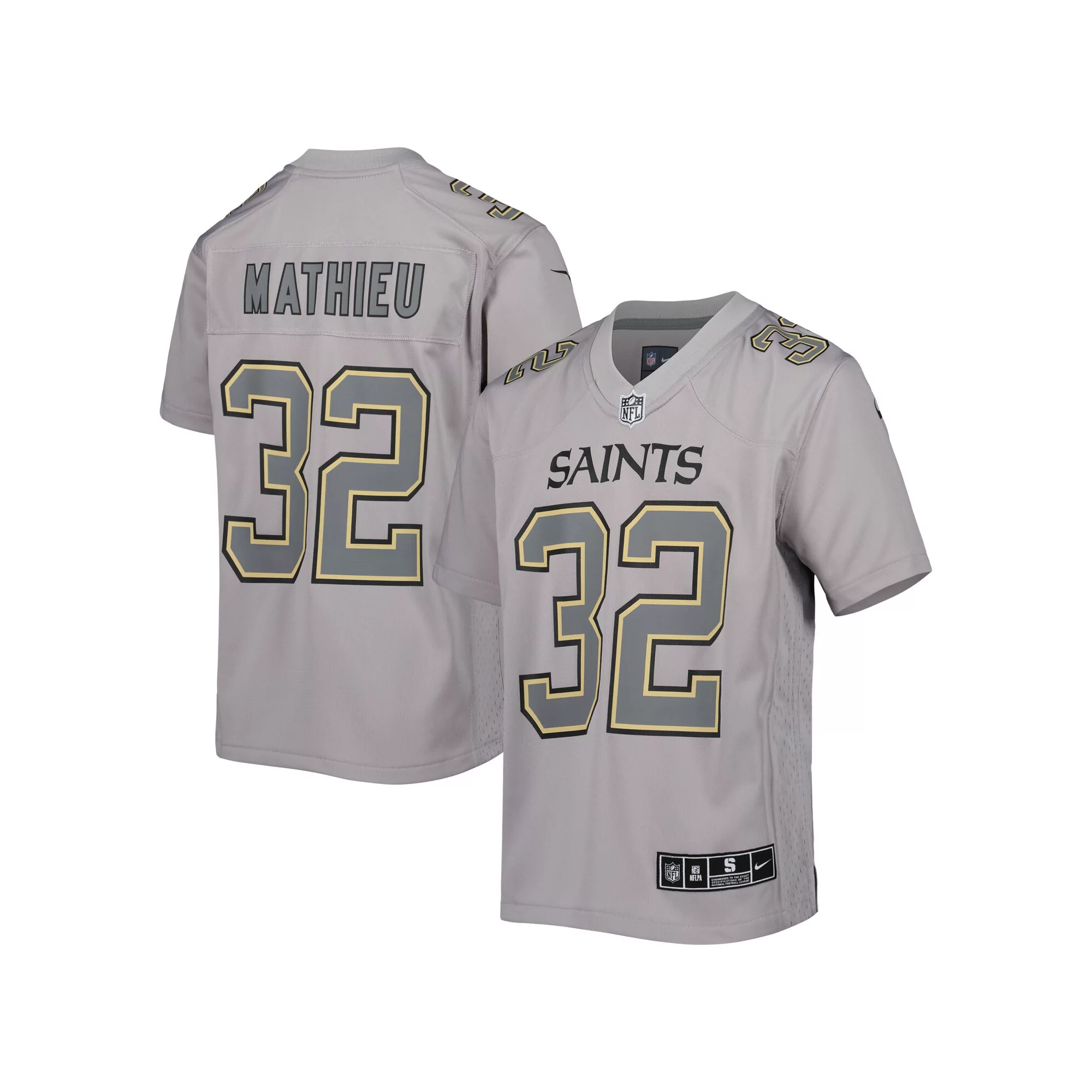 Youth Nike Tyrann Mathieu Gray New Orleans Saints Atmosphere Game Jersey