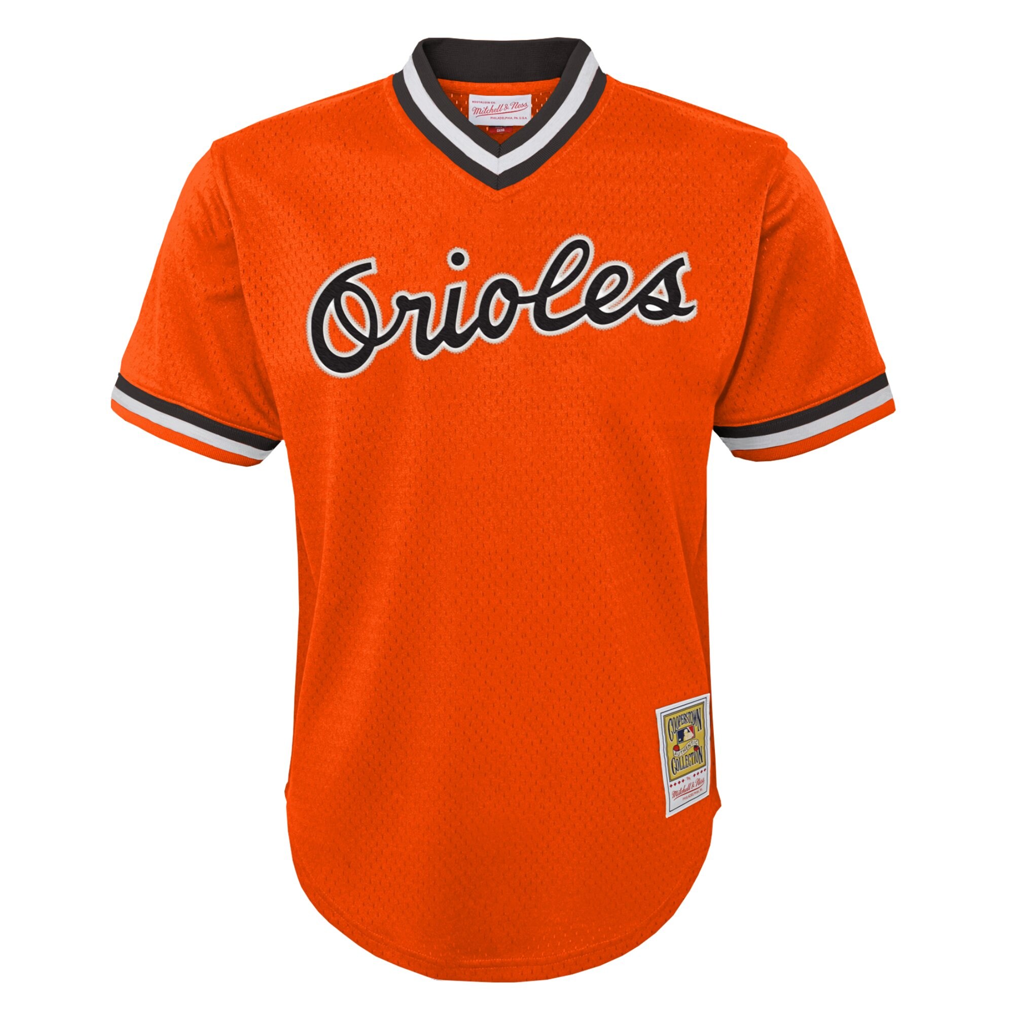 Cal Ripken Jr. Baltimore Orioles Mitchell & Ness Youth Cooperstown Collection Mesh Batting Practice Jersey - Orange
