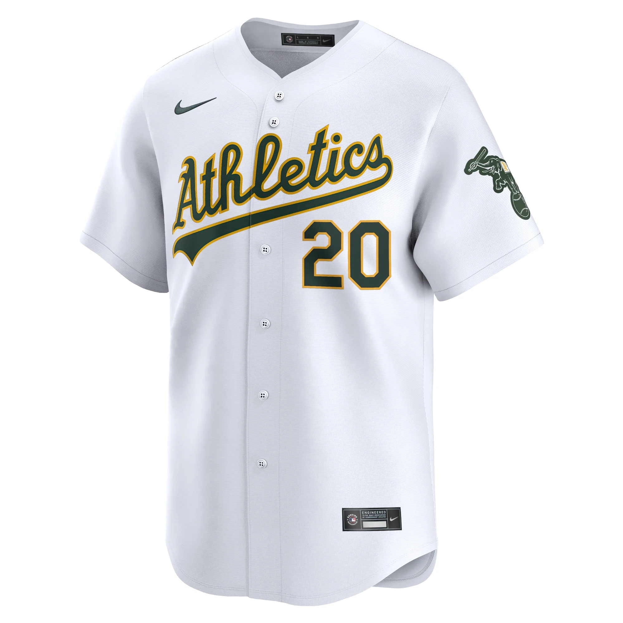Men's Nike Zack Gelof White Oakland Athletics Home Limited Player Jersey