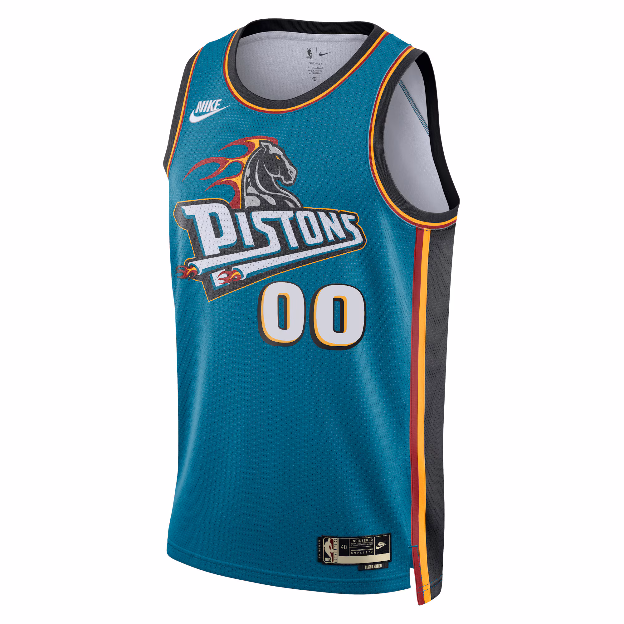 Detroit Pistons Nike Unisex 2022/23 Custom Swingman Jersey - Classic Edition - Teal