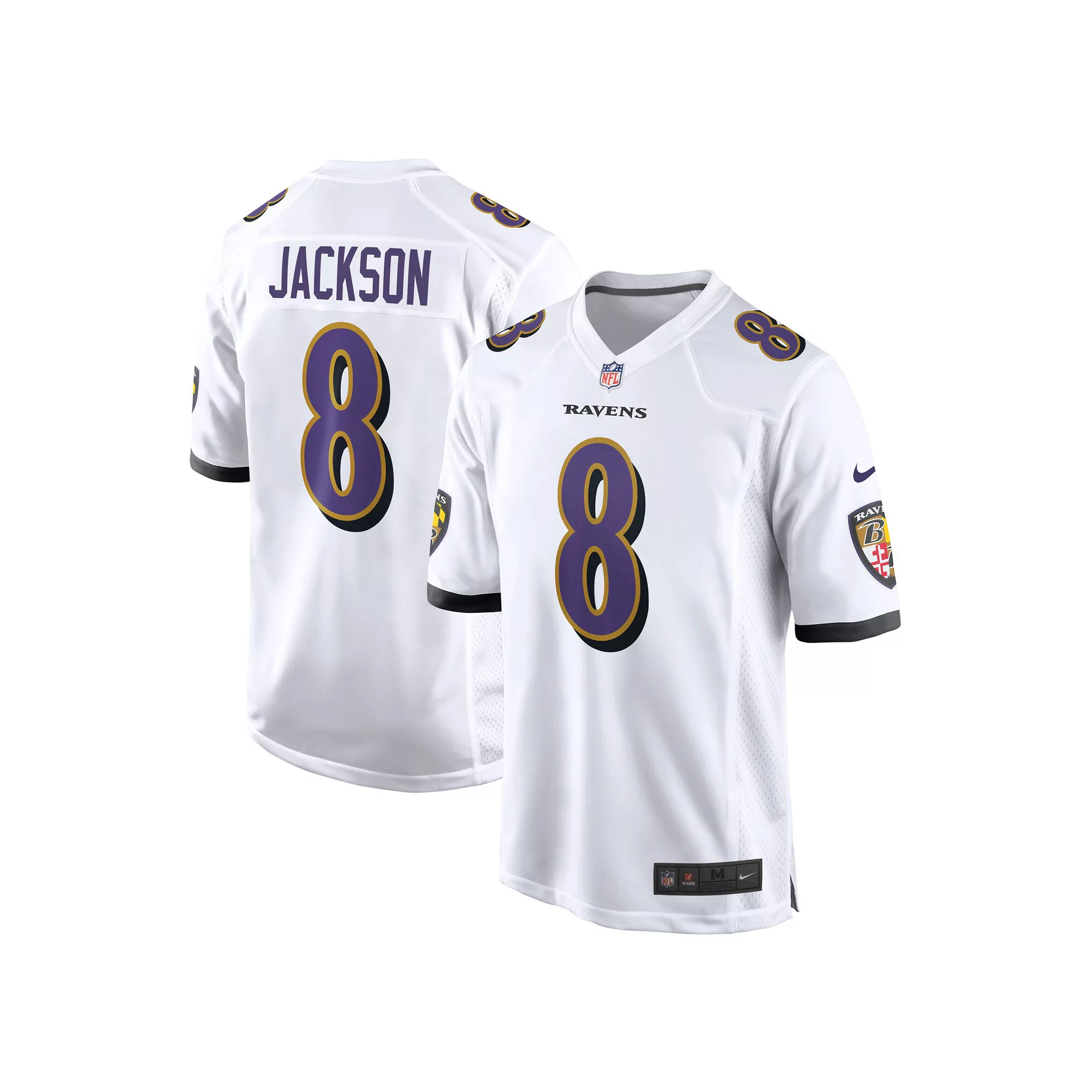 Men's Nike Lamar Jackson White Baltimore Ravens Game Jersey