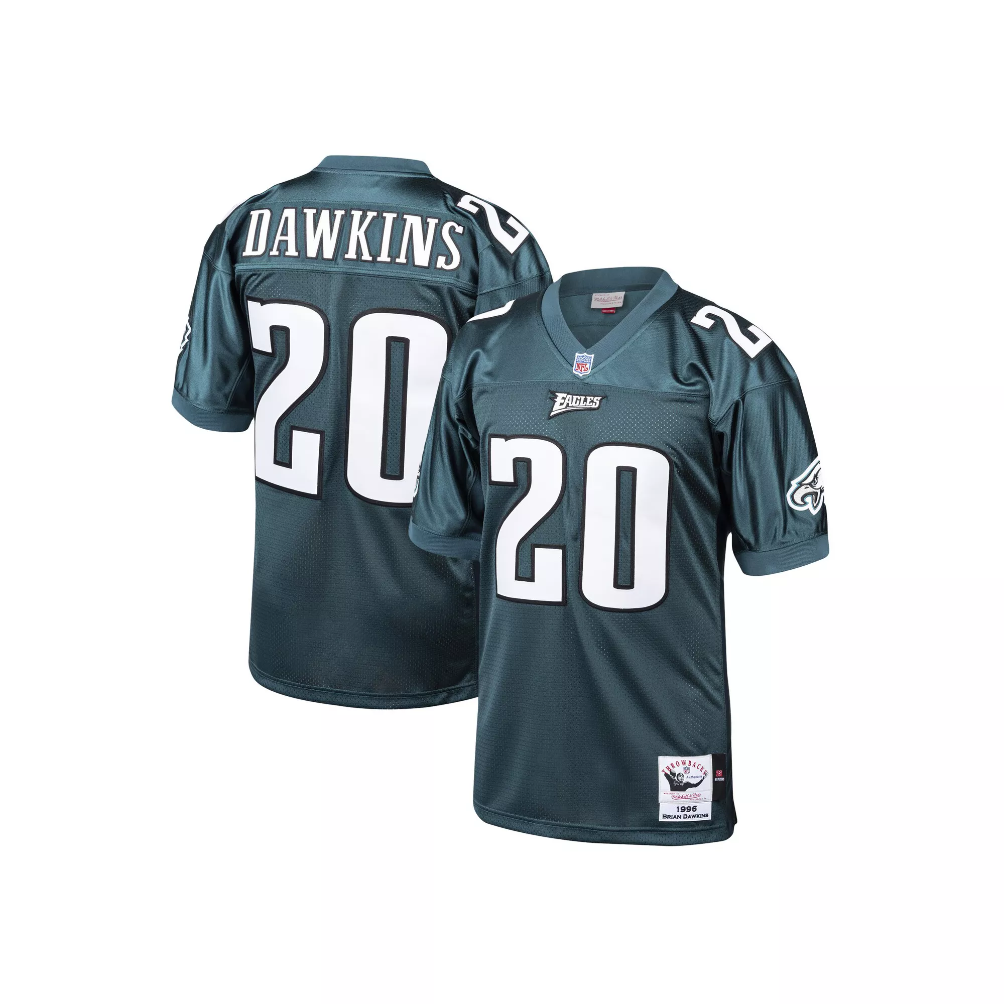 Men's Mitchell & Ness Brian Dawkins Midnight Green Philadelphia Eagles 1996 Authentic Throwback Retired Player Jersey