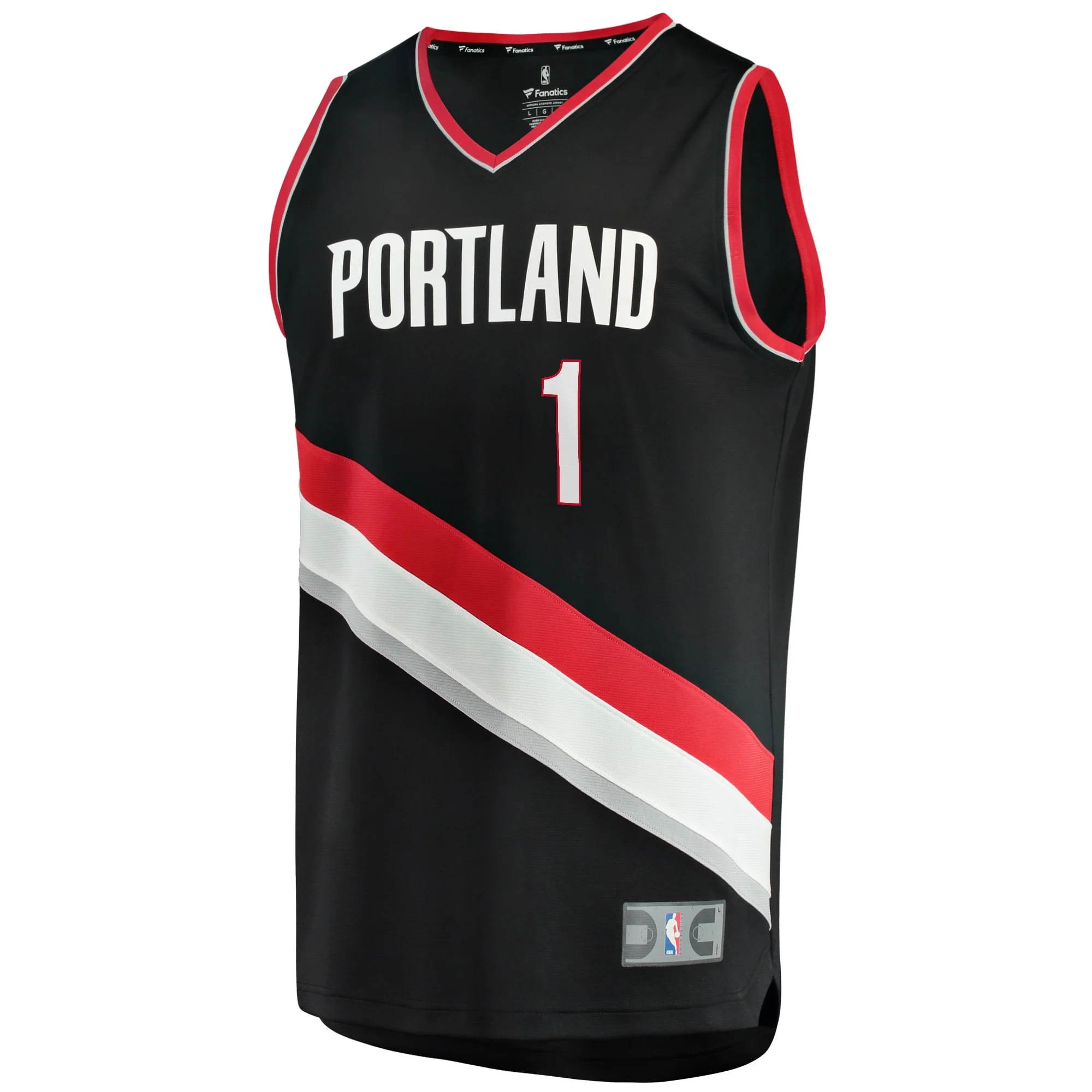Men's Fanatics Anfernee Simons Black Portland Trail Blazers Fast Break Replica Player Jersey - Icon Edition