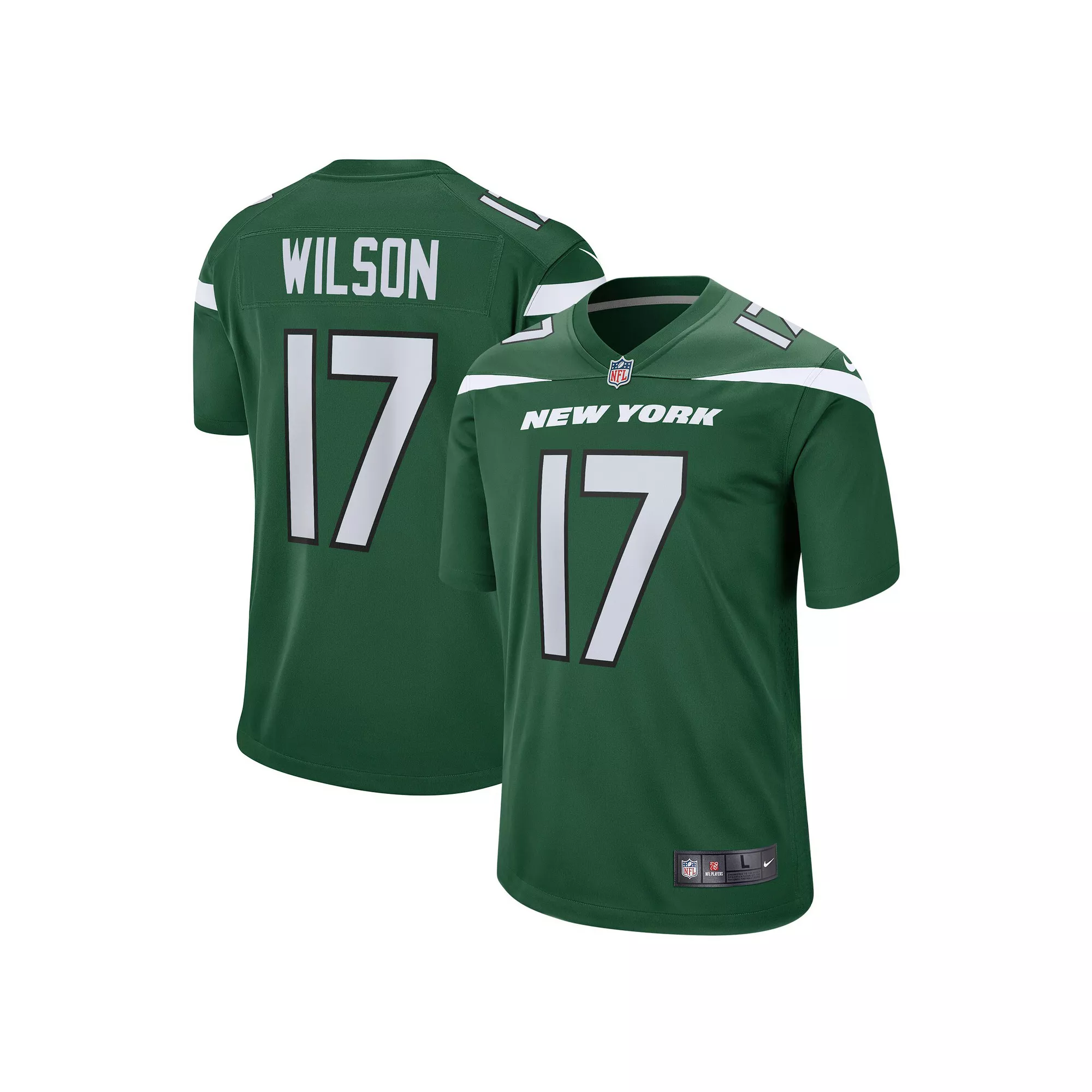 Men's Nike Garrett Wilson Green New York Jets Player Game Jersey
