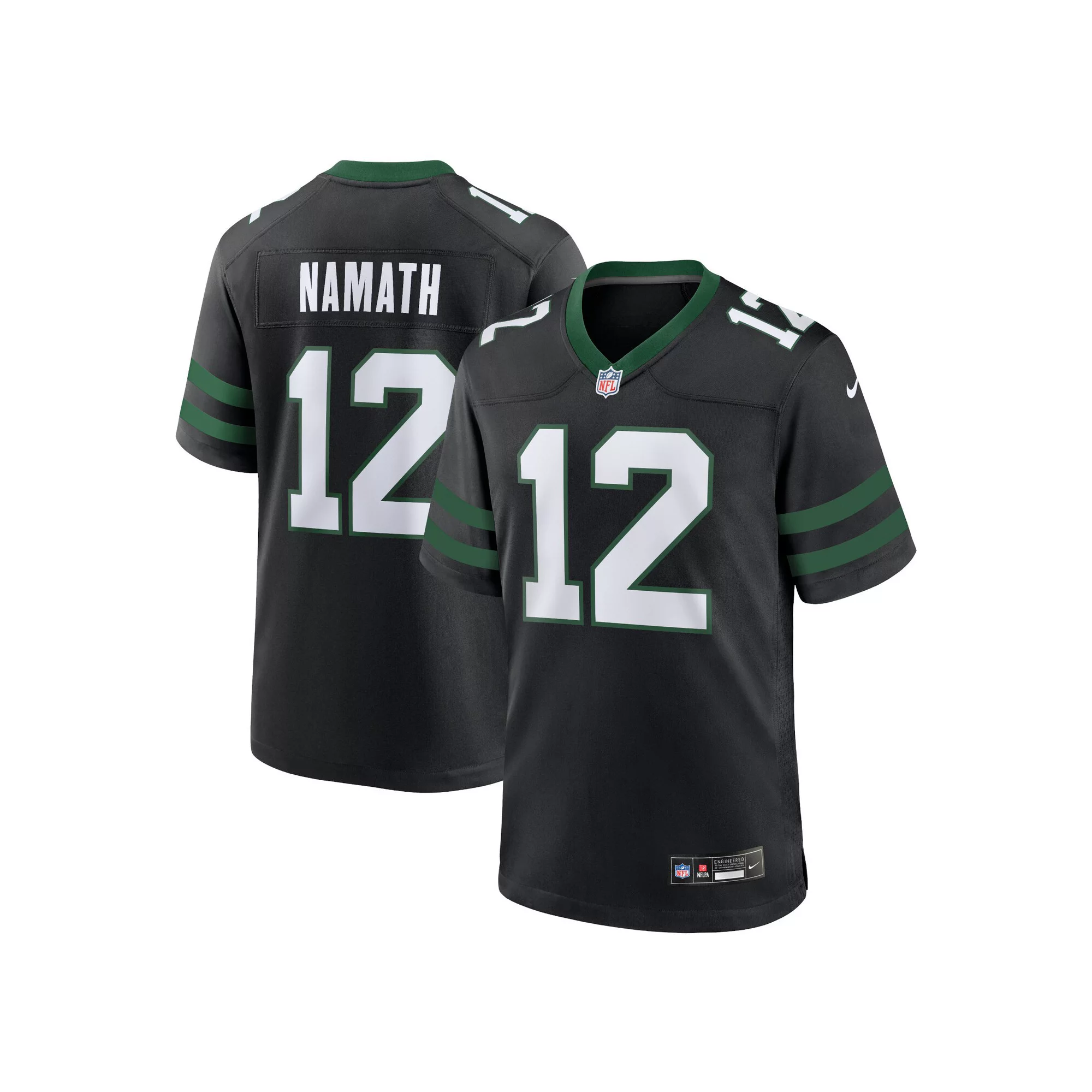 Men's Nike Joe Namath Legacy Black New York Jets Alternate Retired Player Game Jersey