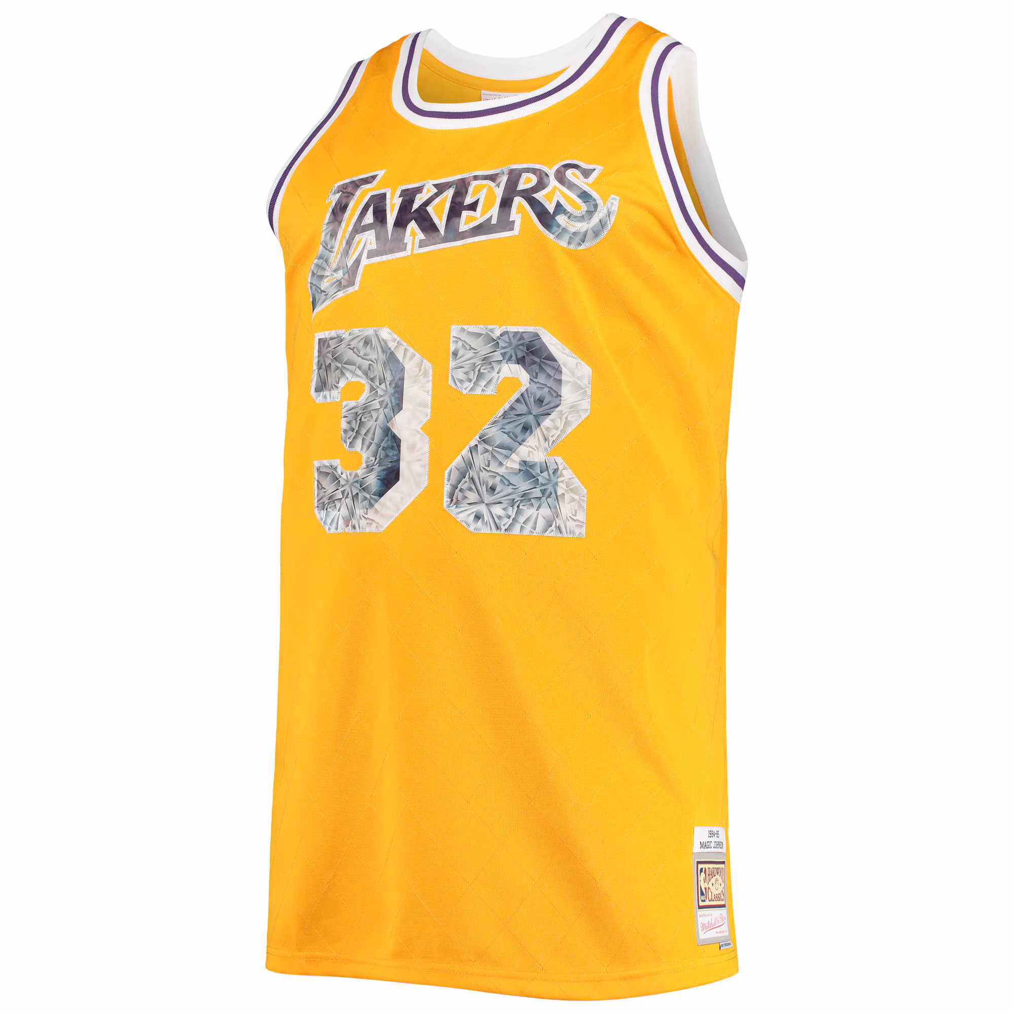 Magic Johnson Los Angeles Lakers Mitchell & Ness Big & Tall 1984/85 NBA 75th Anniversary Diamond Swingman Jersey - Gold