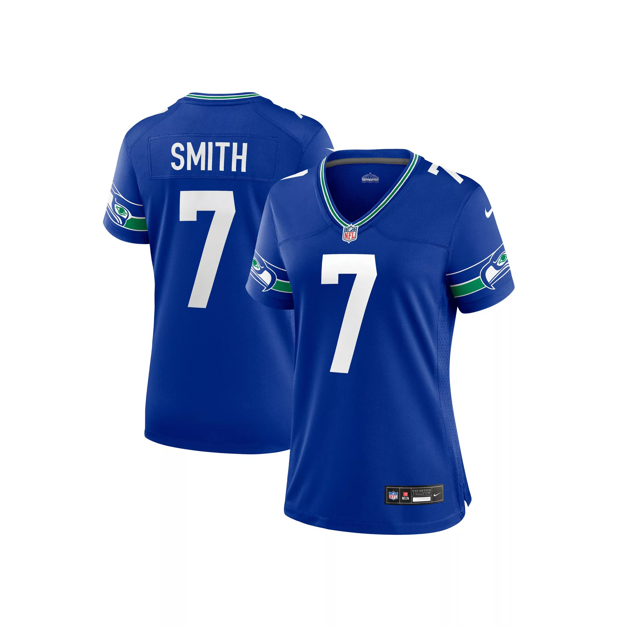 Women's Nike Geno Smith Royal Seattle Seahawks Throwback Player Game Jersey