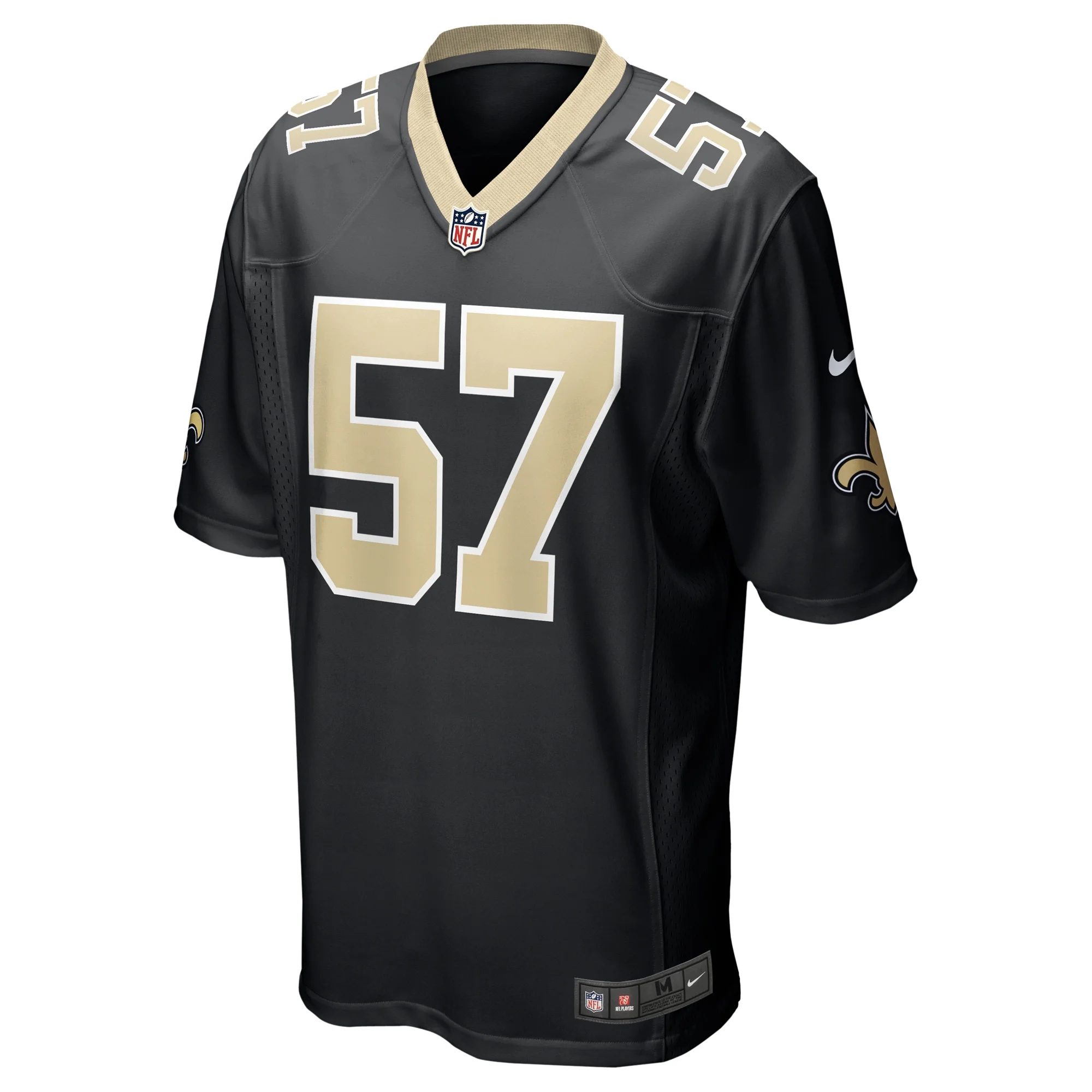 Men's Nike Niko Lalos Black New Orleans Saints Team Game Jersey
