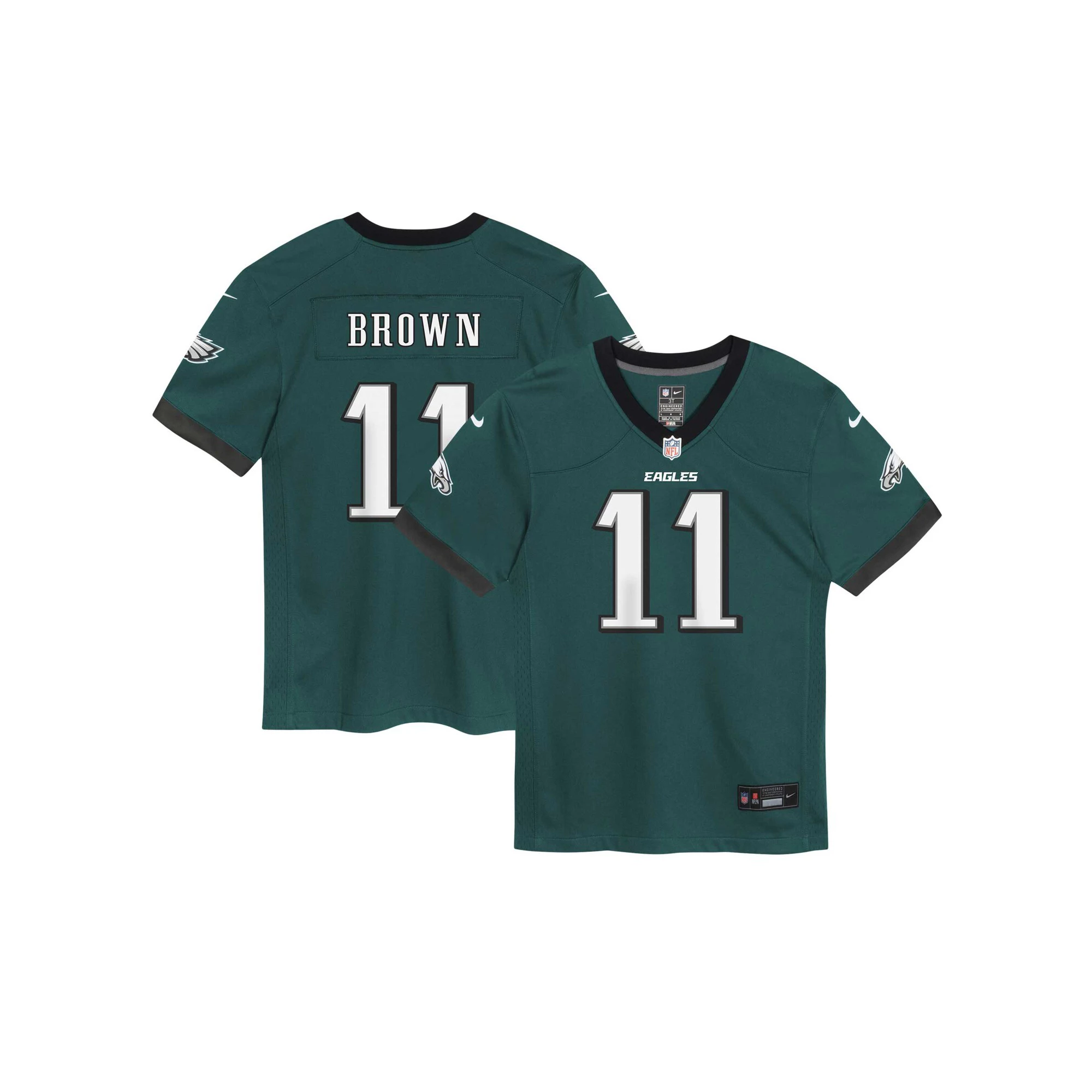 Preschool Nike A.J. Brown Midnight Green Philadelphia Eagles Game Jersey