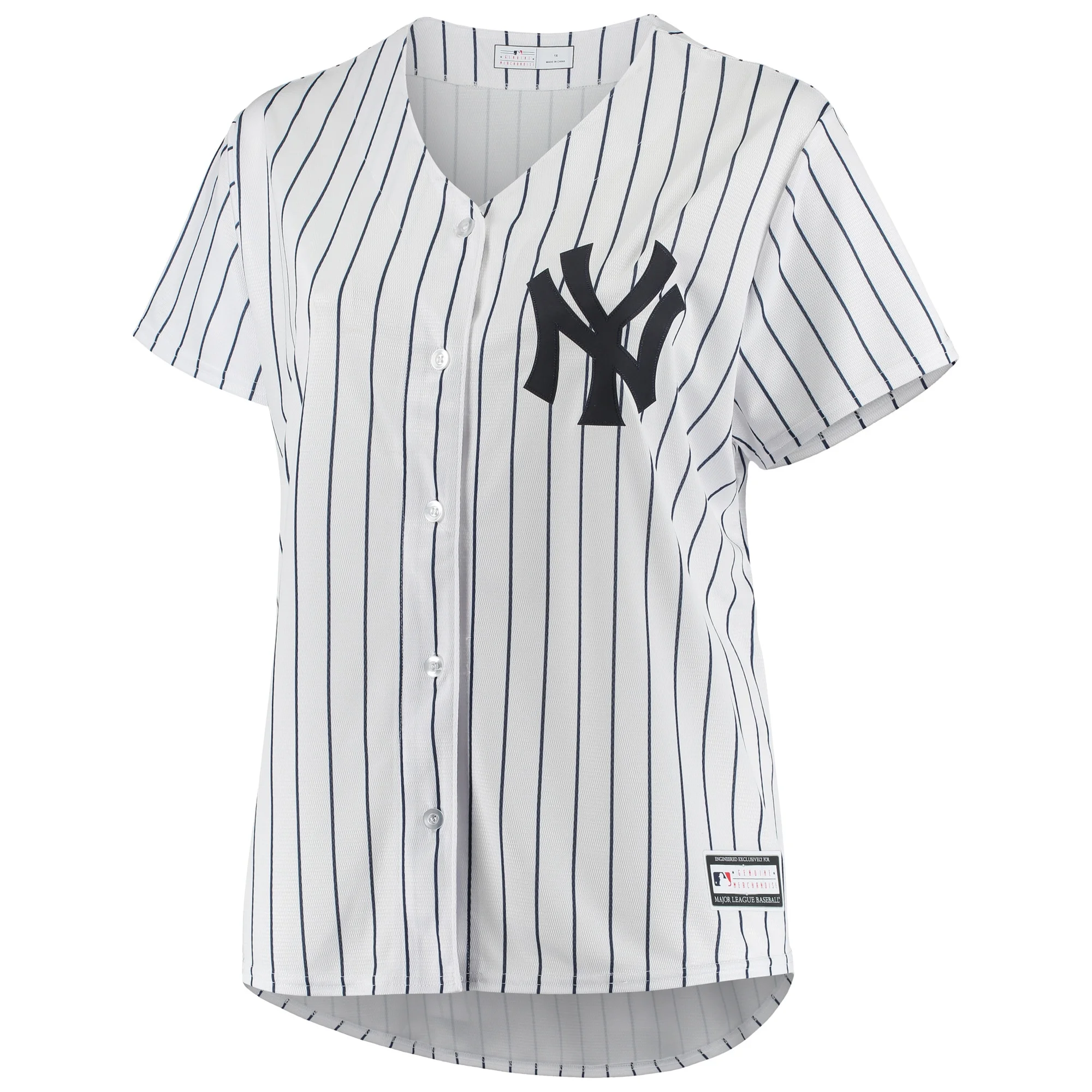 Women's White New York Yankees Plus Size Sanitized Replica Team Jersey
