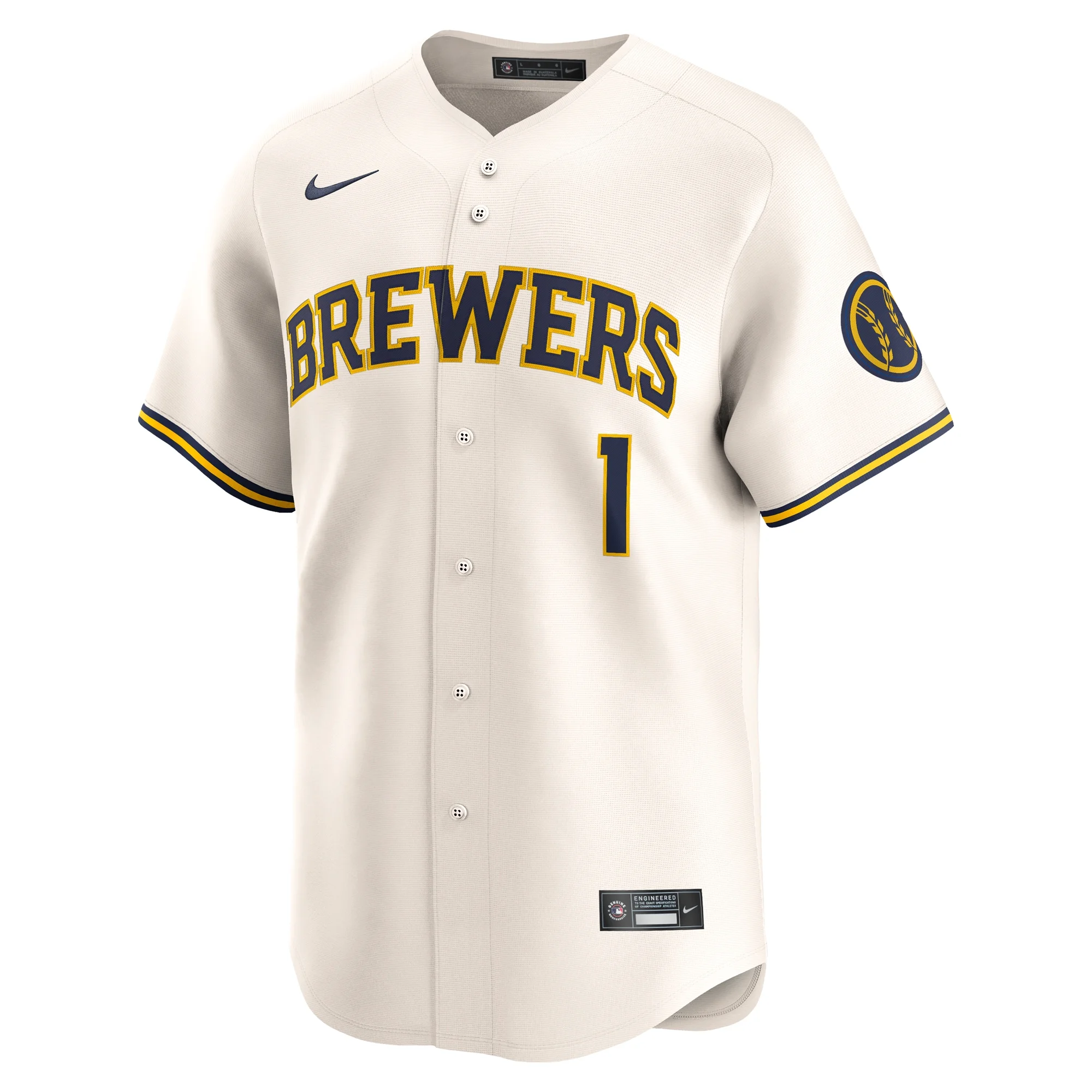 Men's Nike Cream Milwaukee Brewers #1 Dad Home Limited Jersey