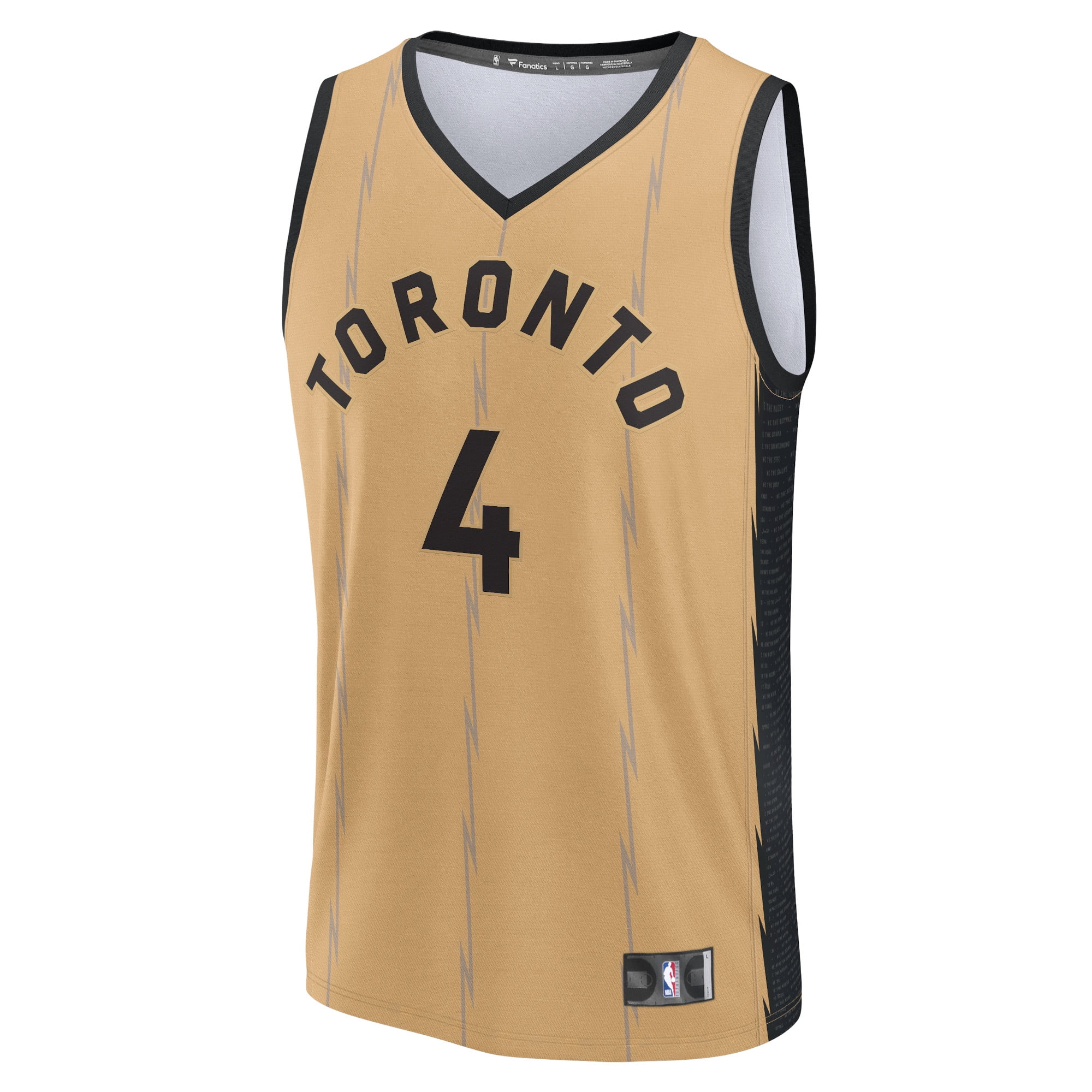 Men's Fanatics Scottie Barnes Gold Toronto Raptors Fast Break Jersey - City Edition
