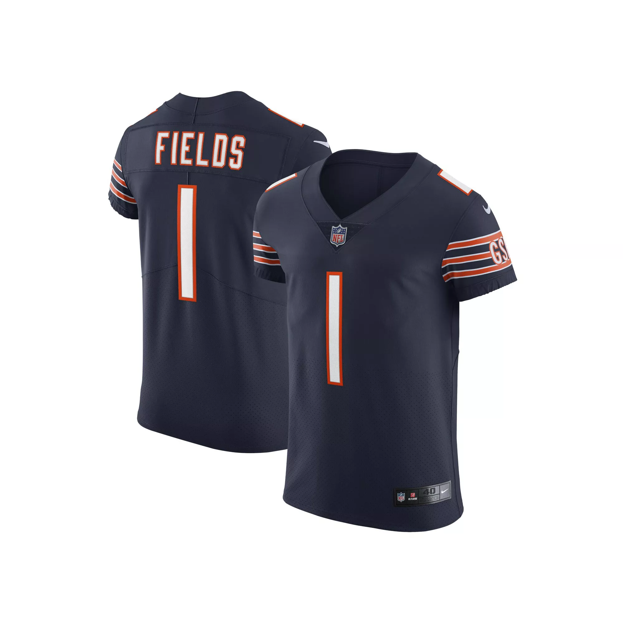 Men's Nike Justin Fields Navy Chicago Bears Vapor Elite Jersey