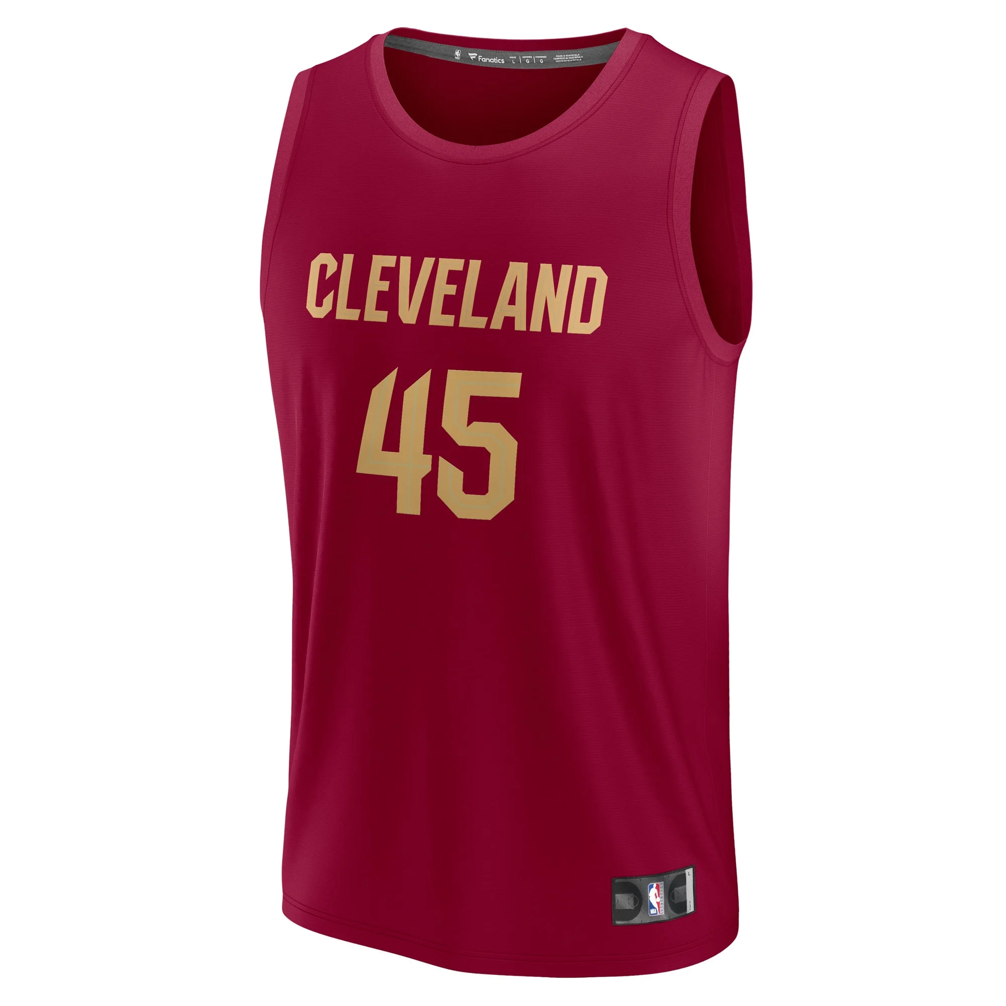 Men's Fanatics Donovan Mitchell Wine Cleveland Cavaliers Fast Break Replica Jersey - Icon Edition