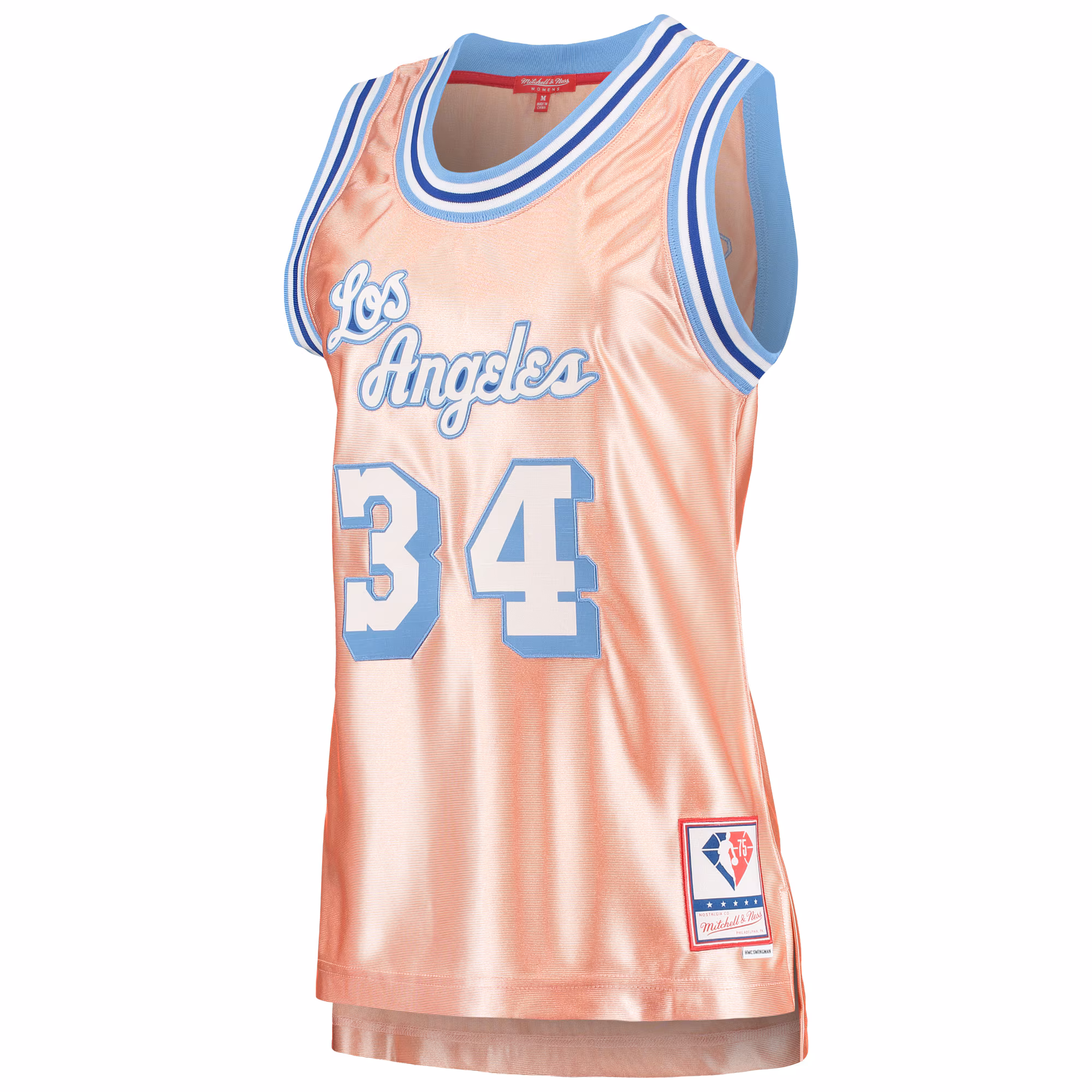 Shaquille O'Neal Los Angeles Lakers Mitchell & Ness Women's 75th Anniversary Rose Gold 1996 Swingman Jersey - Pink