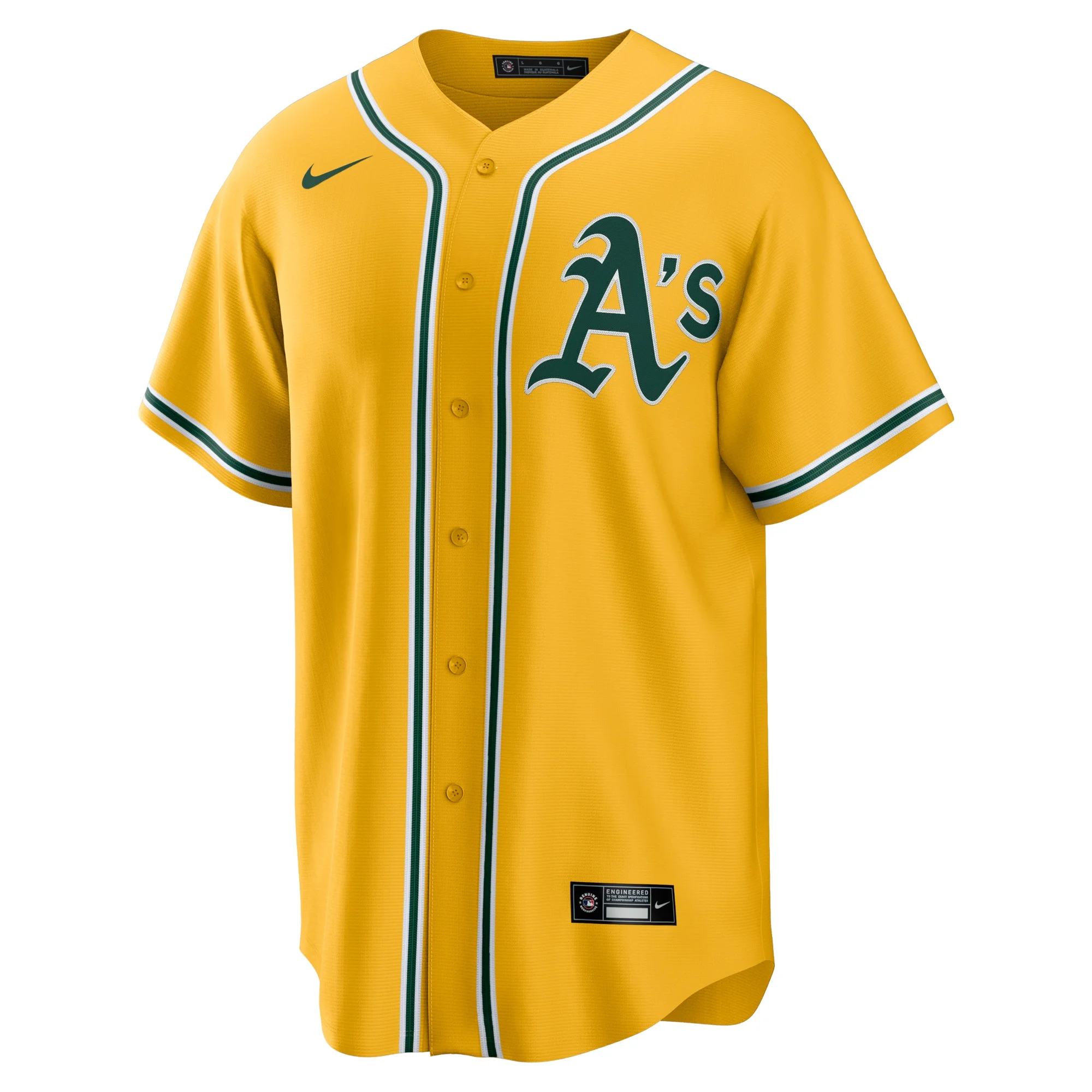 Men's Nike Gold Oakland Athletics Alternate Replica Team Jersey