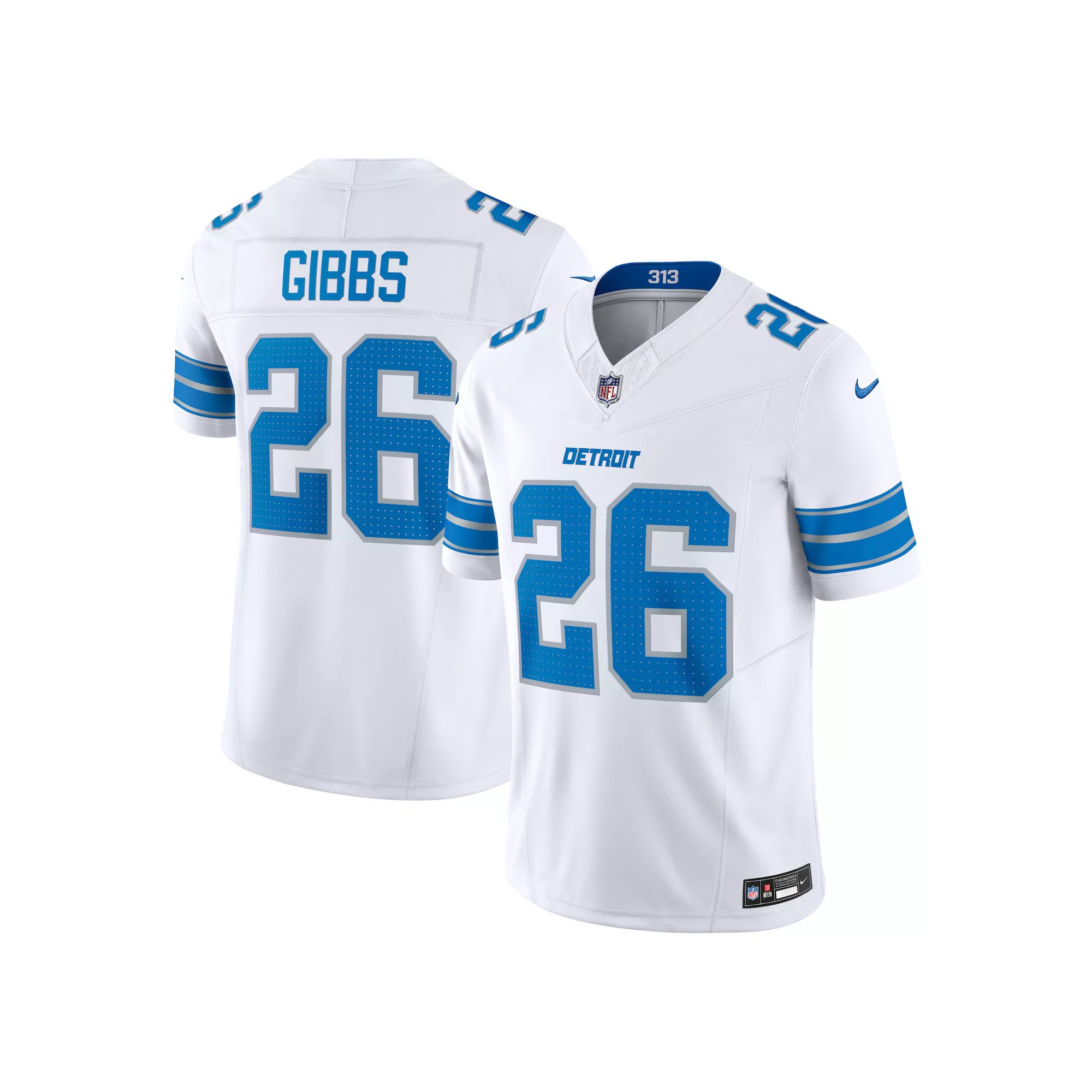 Men's Nike Jahmyr Gibbs White Detroit Lions Vapor F.U.S.E. Limited Jersey
