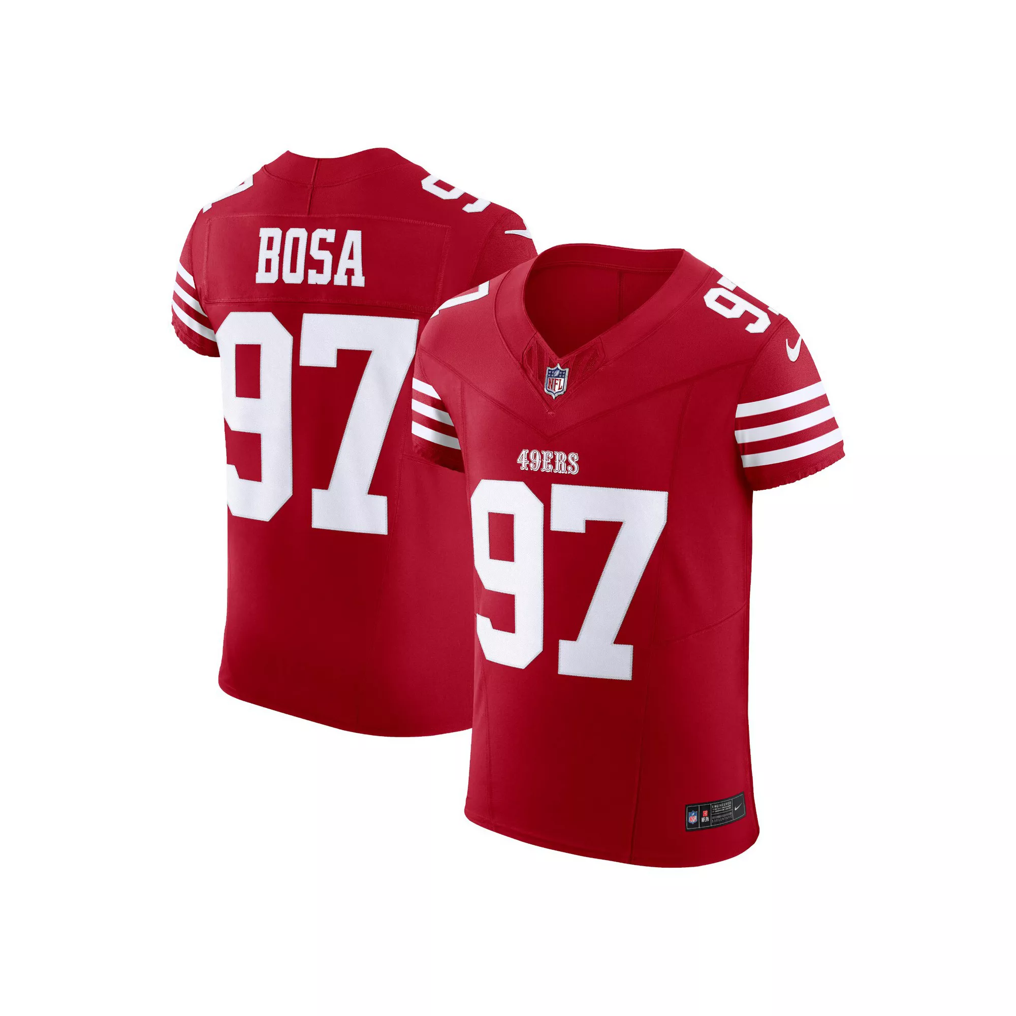 Men's Nike Nick Bosa Scarlet San Francisco 49ers Vapor F.U.S.E. Elite Jersey