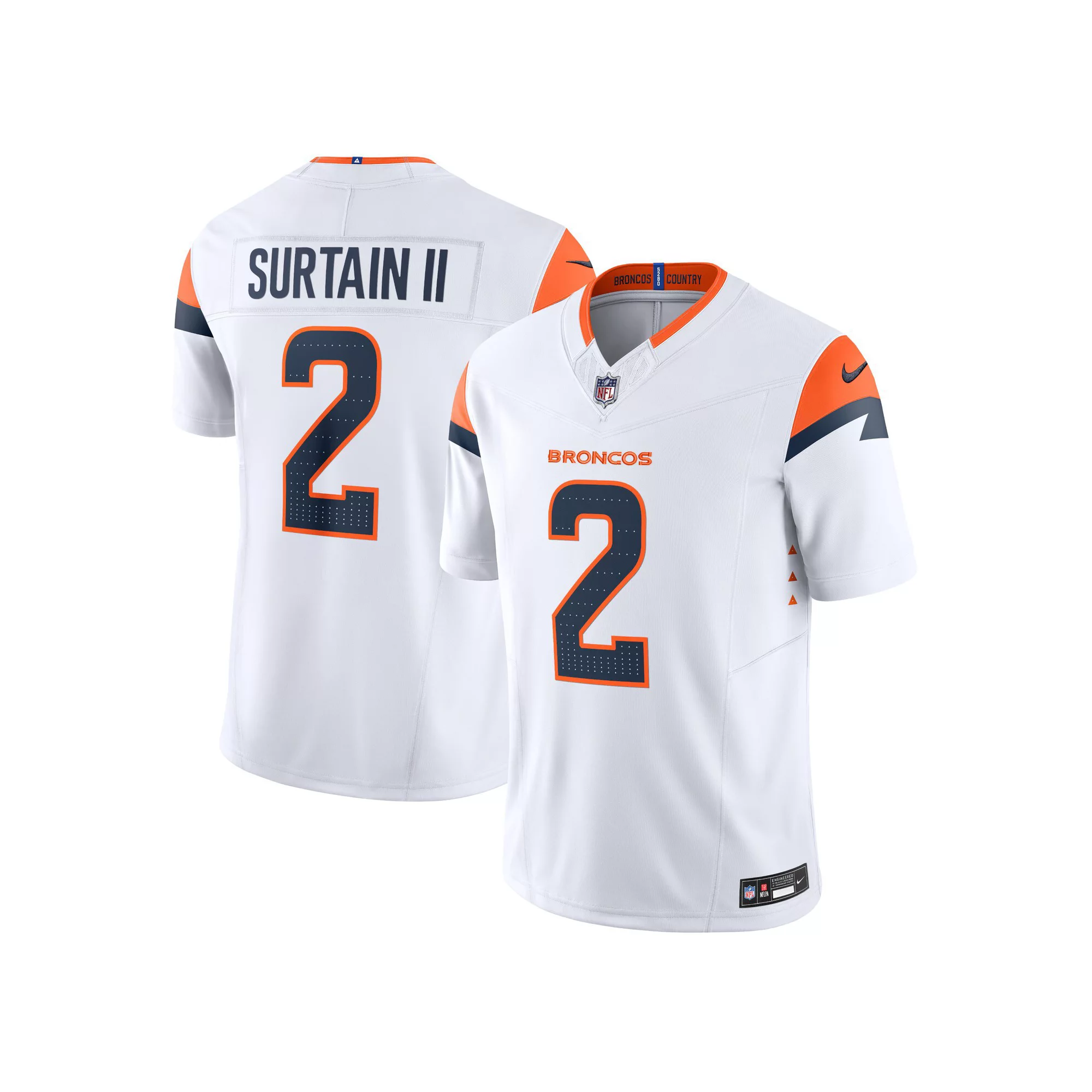 Men's Nike Patrick Surtain II White Denver Broncos Vapor F.U.S.E. Limited Jersey