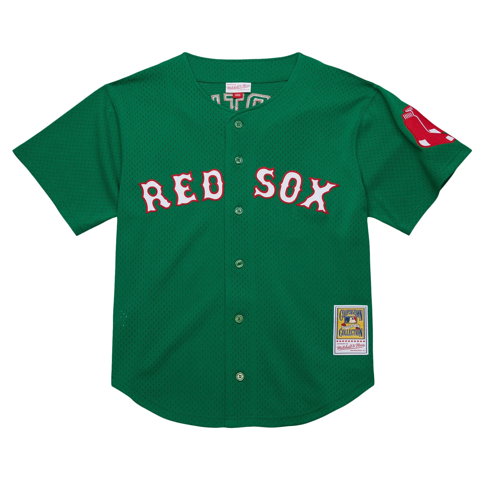 Youth Mitchell & Ness David Ortiz Green Boston Red Sox Cooperstown Collection-Mesh Batting Practice Jersey