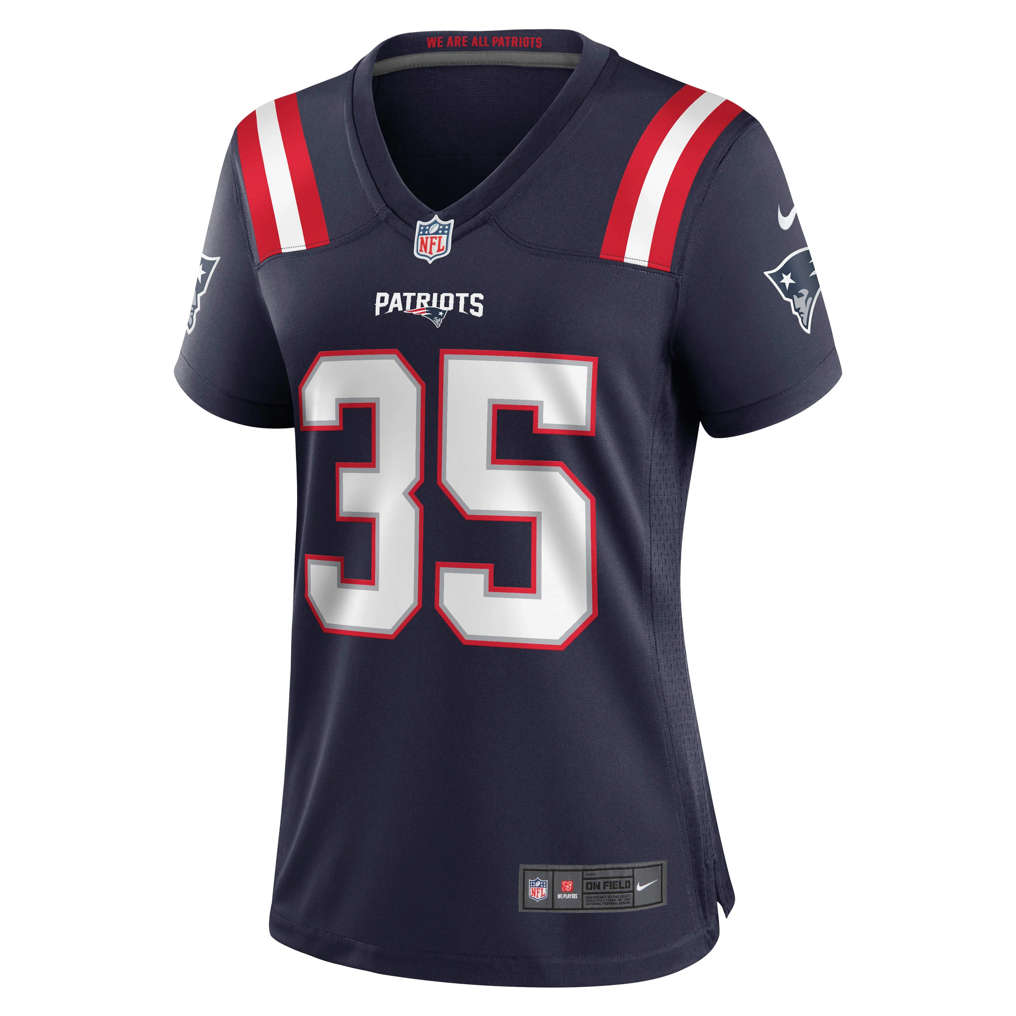 Women's Nike Jim Nance Navy New England Patriots Retired Player Jersey