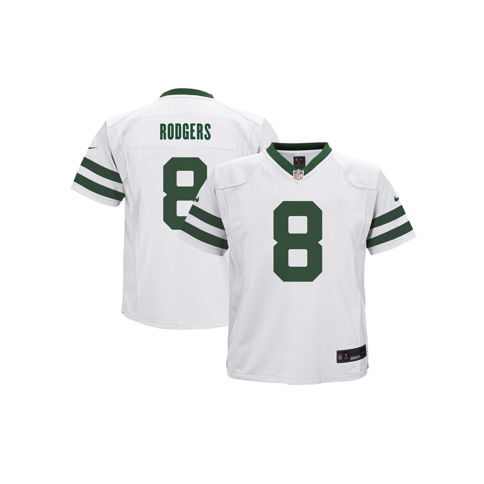 Preschool Nike Aaron Rodgers White New York Jets Alternate Game Jersey