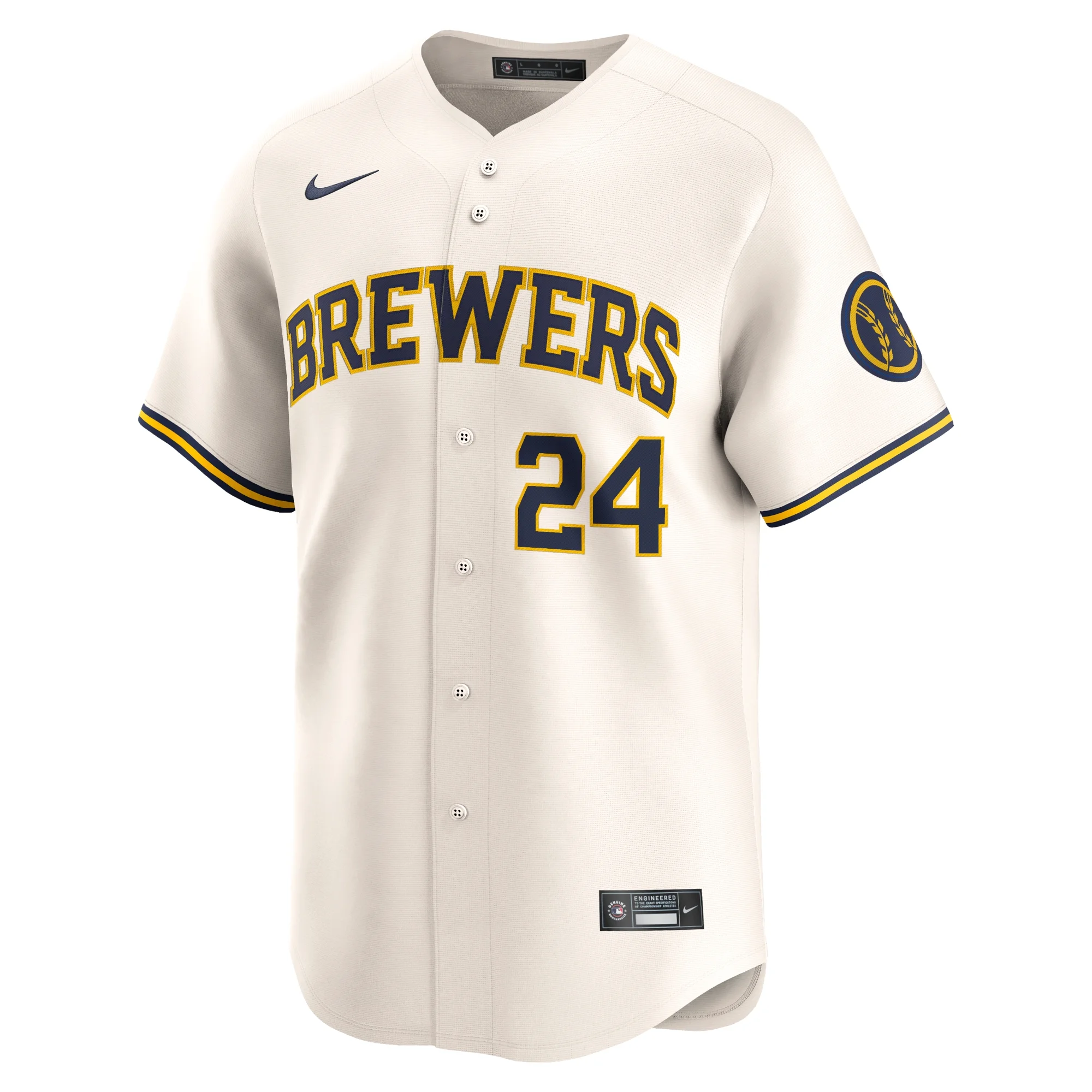 Men's Nike William Contreras Cream Milwaukee Brewers Home Limited Player Jersey