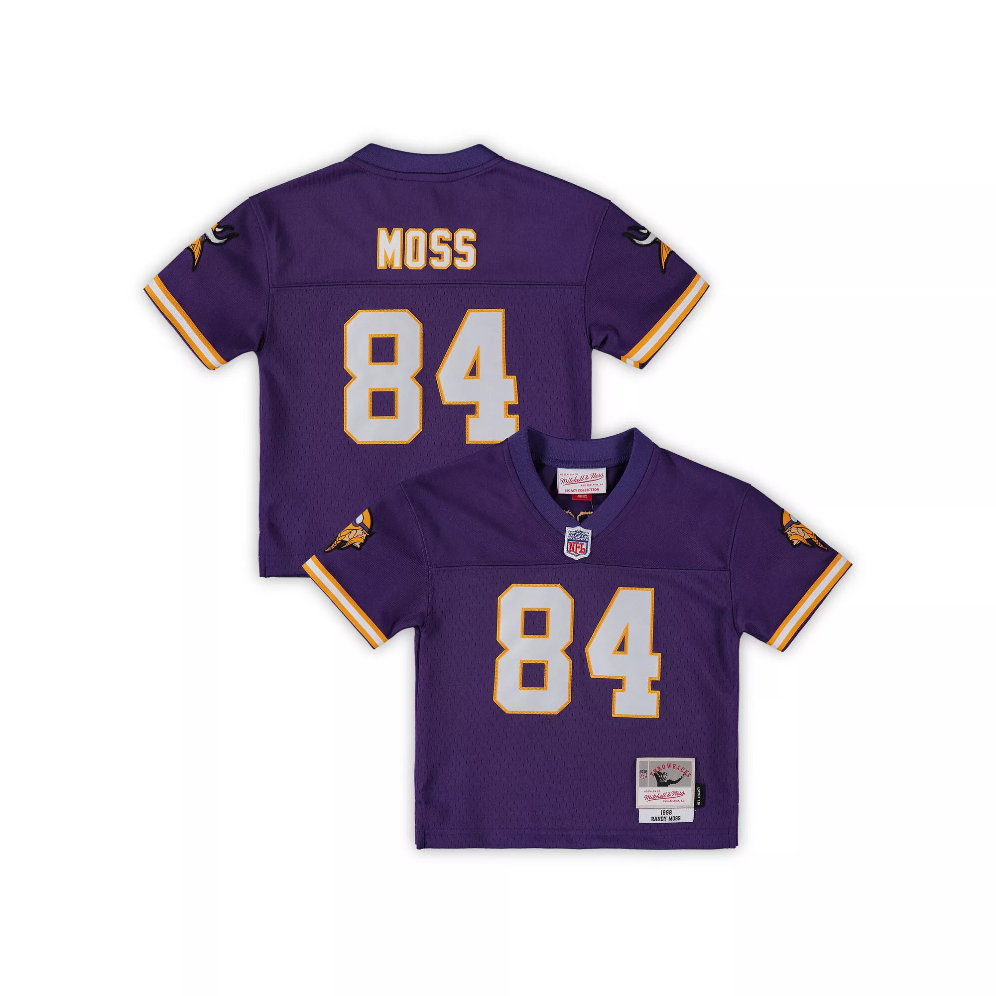 Toddler Mitchell & Ness Randy Moss Purple Minnesota Vikings 1998 Retired Legacy Jersey