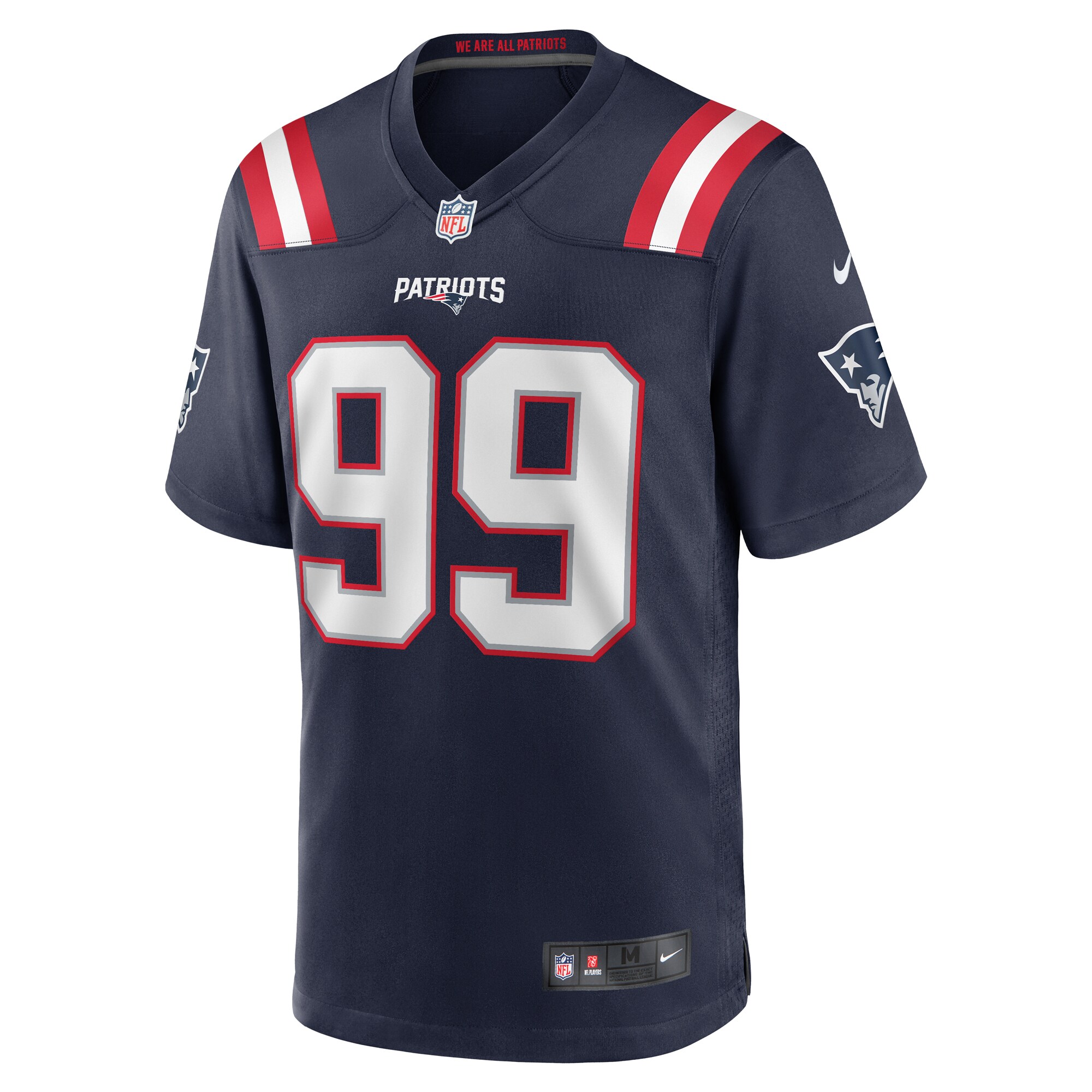 Keion White New England Patriots Nike Team Game Jersey -  Navy
