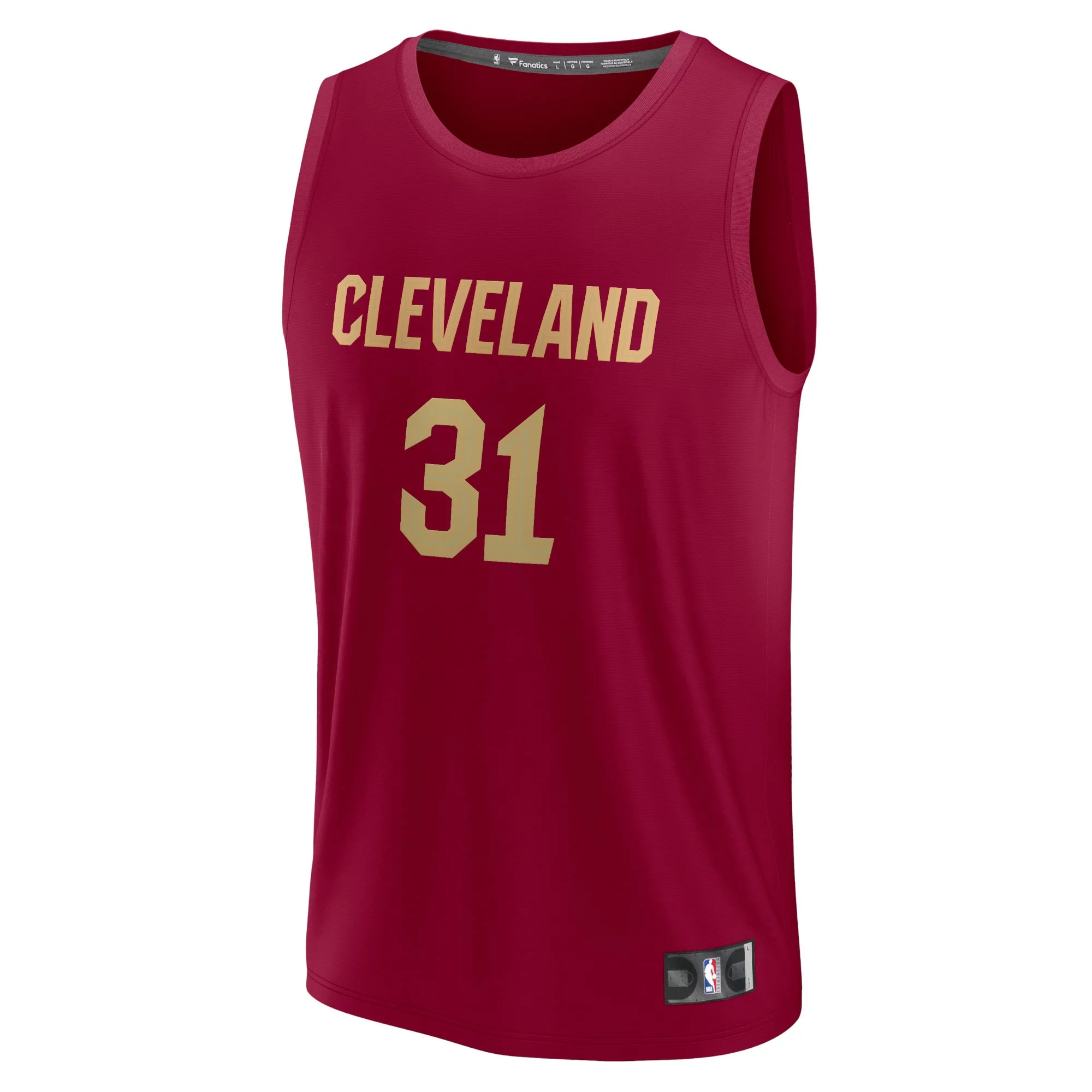 Men's Fanatics Jarrett Allen Wine Cleveland Cavaliers Fast Break Replica Jersey - Icon Edition
