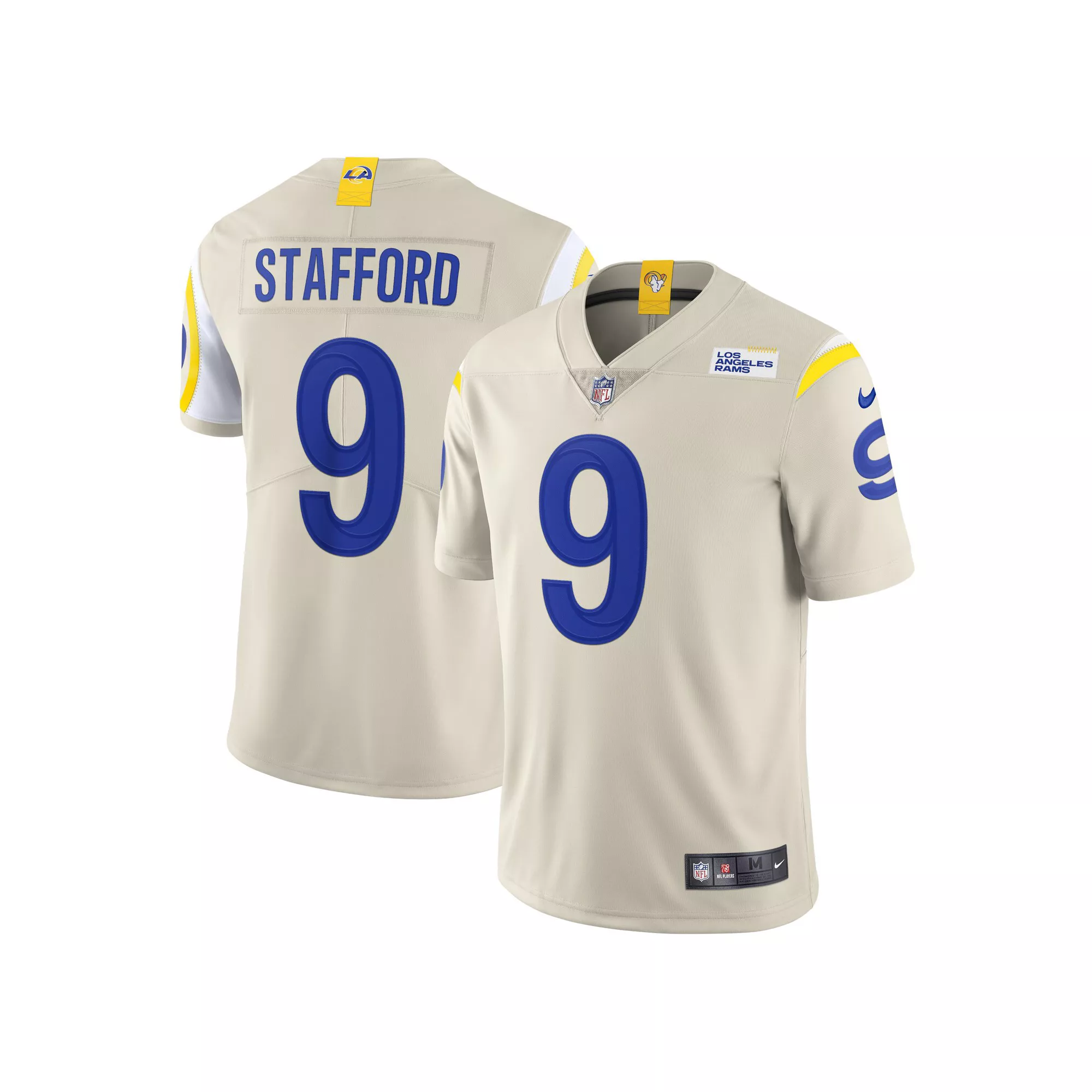 Men's Nike Matthew Stafford Bone Los Angeles Rams Vapor Limited Jersey