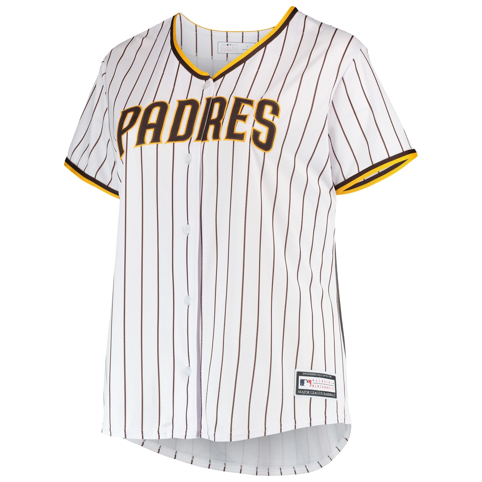 Women's Fernando Tatis Jr. White/Brown San Diego Padres Plus Size Replica Player Jersey