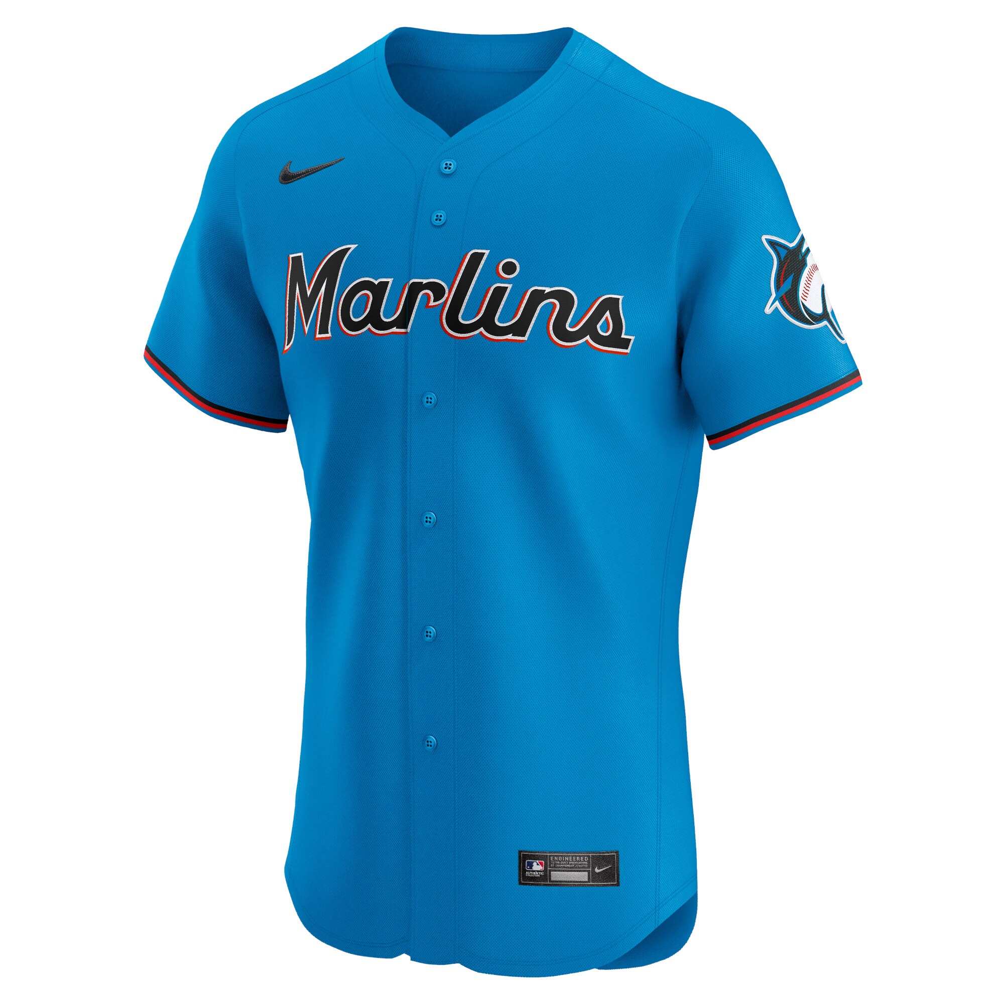 Miami Marlins Nike Alternate Vapor Premier Elite Patch Jersey - Blue