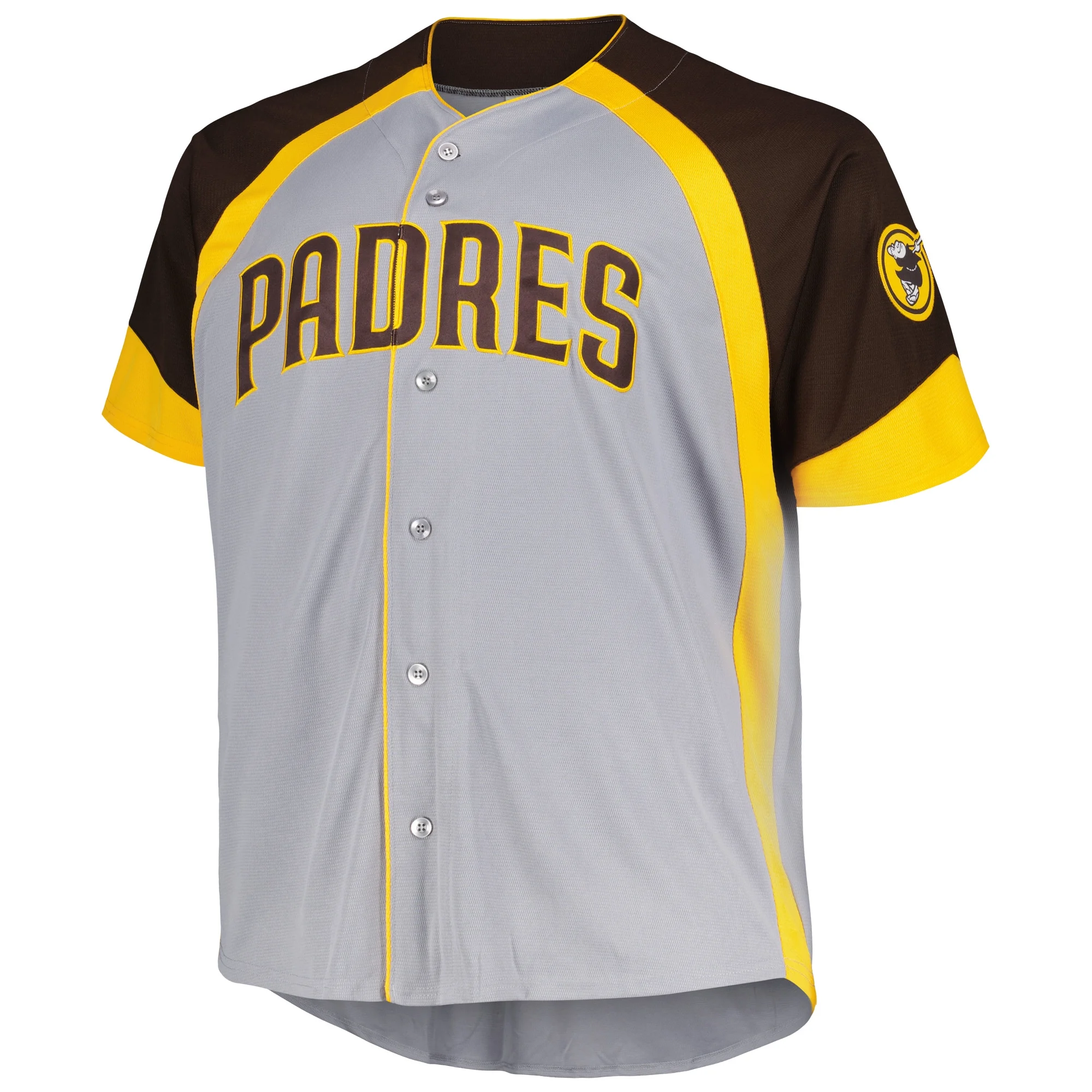 Men's Profile Gray San Diego Padres Big & Tall Colorblock Team Fashion Jersey