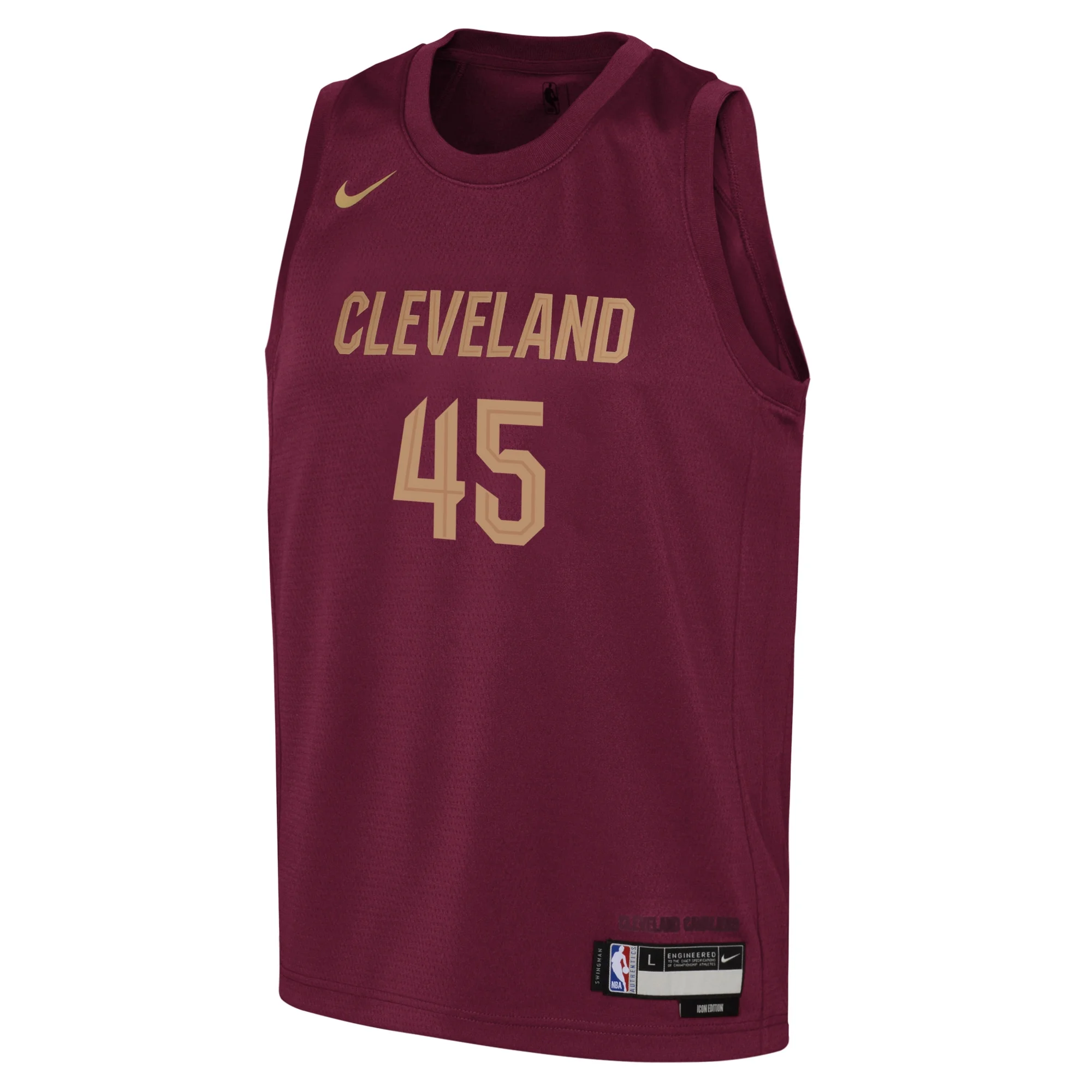 Youth Nike Donovan Mitchell Wine Cleveland Cavaliers Swingman Jersey - Icon Edition
