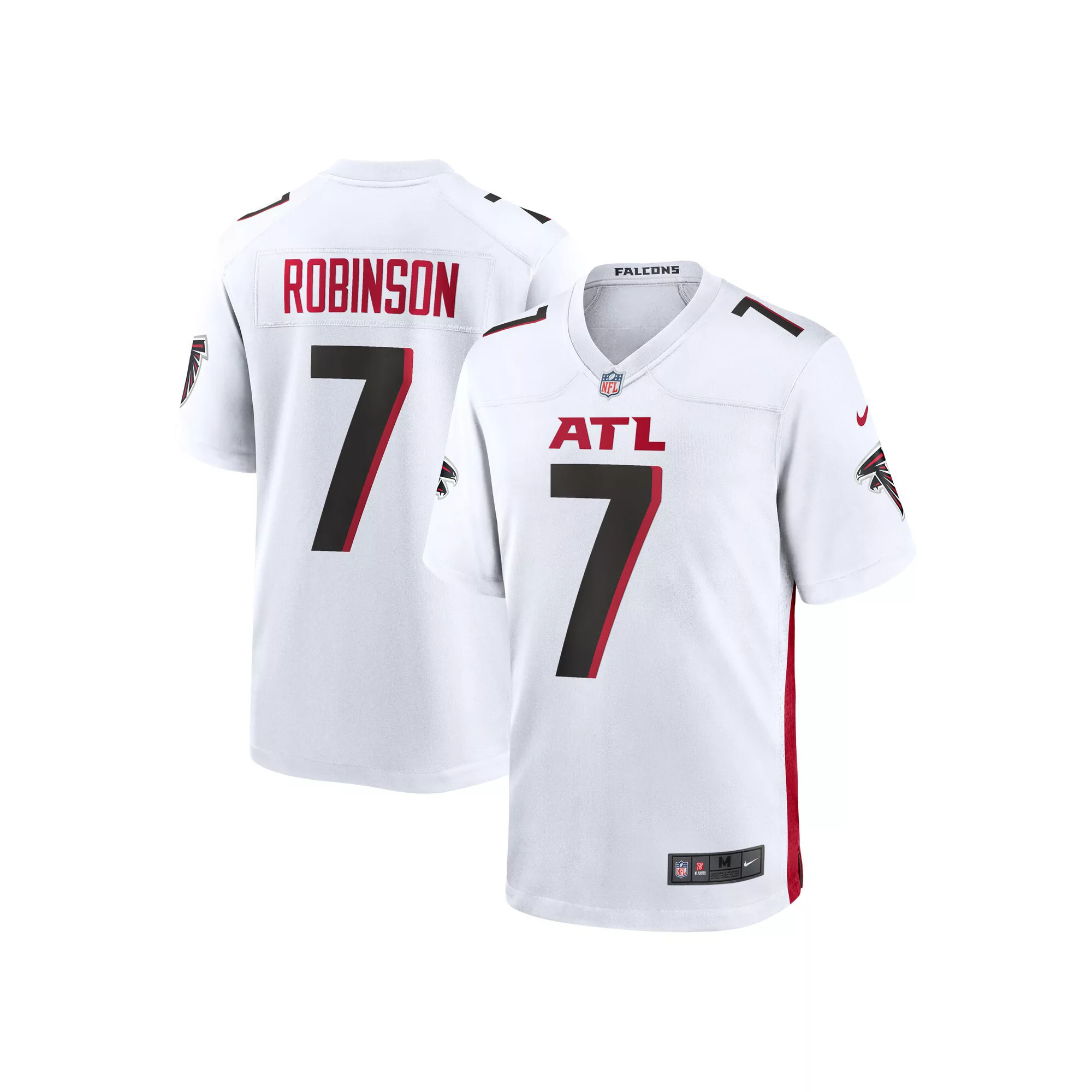 Men's Nike Bijan Robinson White Atlanta Falcons 2023 NFL Draft First Round Pick Game Jersey