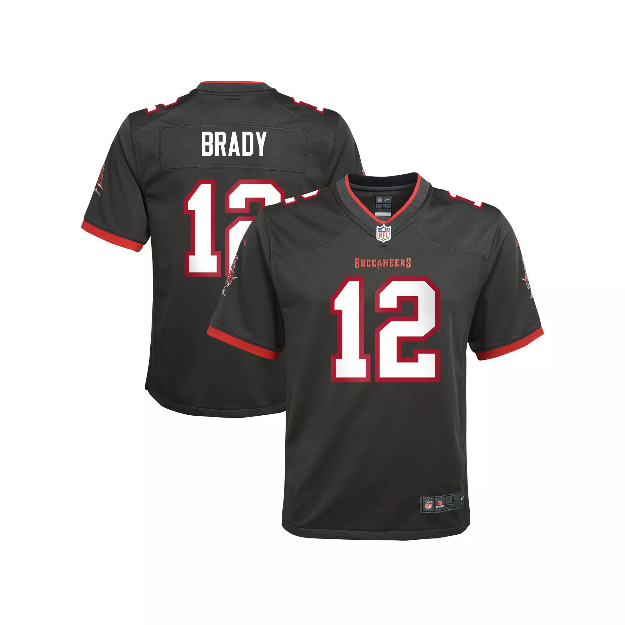 Youth Nike Tom Brady Pewter Tampa Bay Buccaneers Alternate Game Jersey