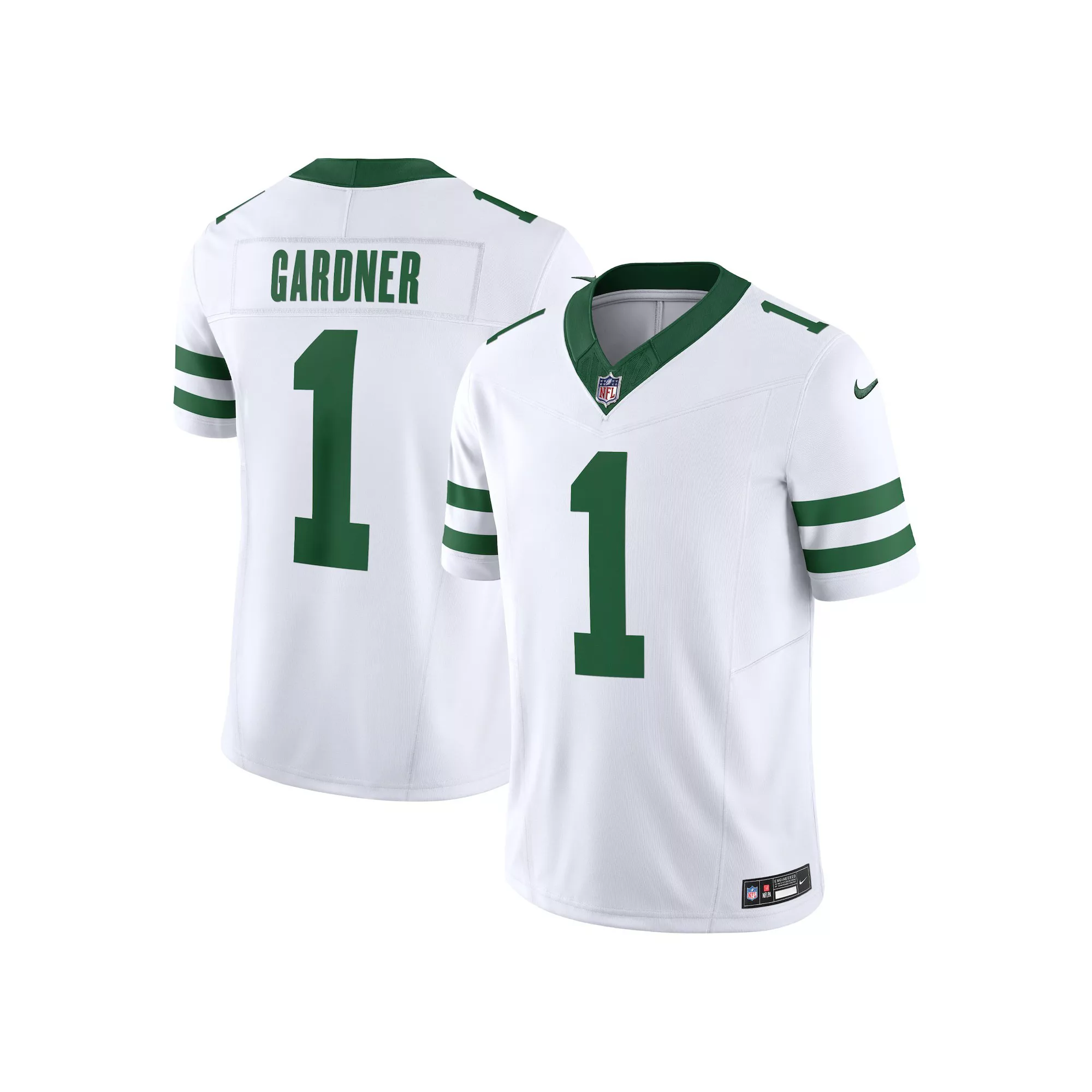 Men's Nike Ahmad Sauce Gardner Legacy White New York Jets Vapor F.U.S.E. Limited Jersey
