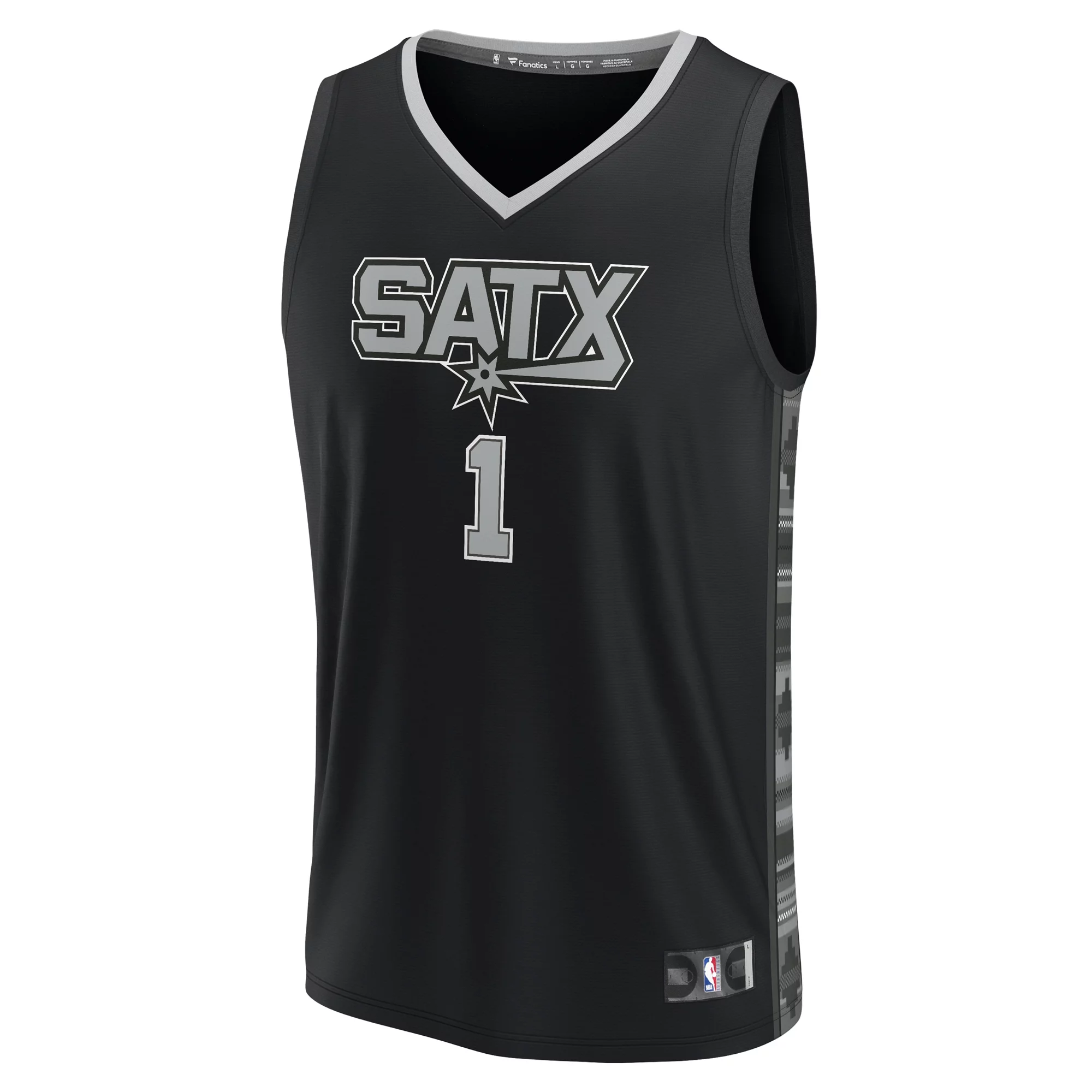 Youth Fanatics Victor Wembanyama Black San Antonio Spurs Fast Break Player Jersey - Statement Edition