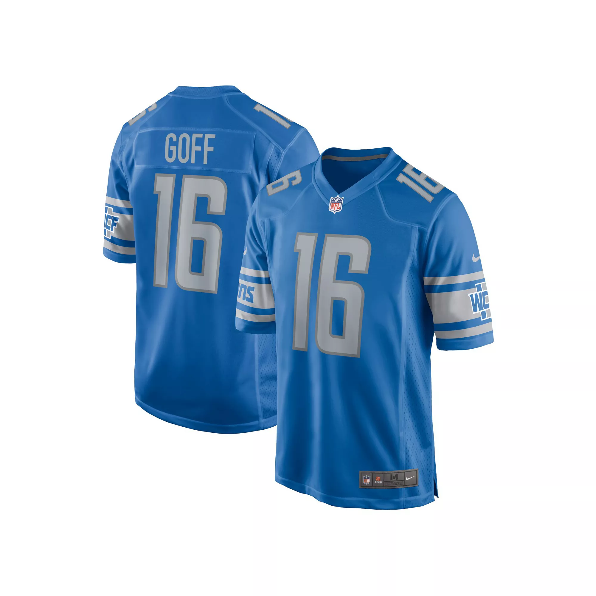 Men's Nike Jared Goff Blue Detroit Lions Player Game Jersey
