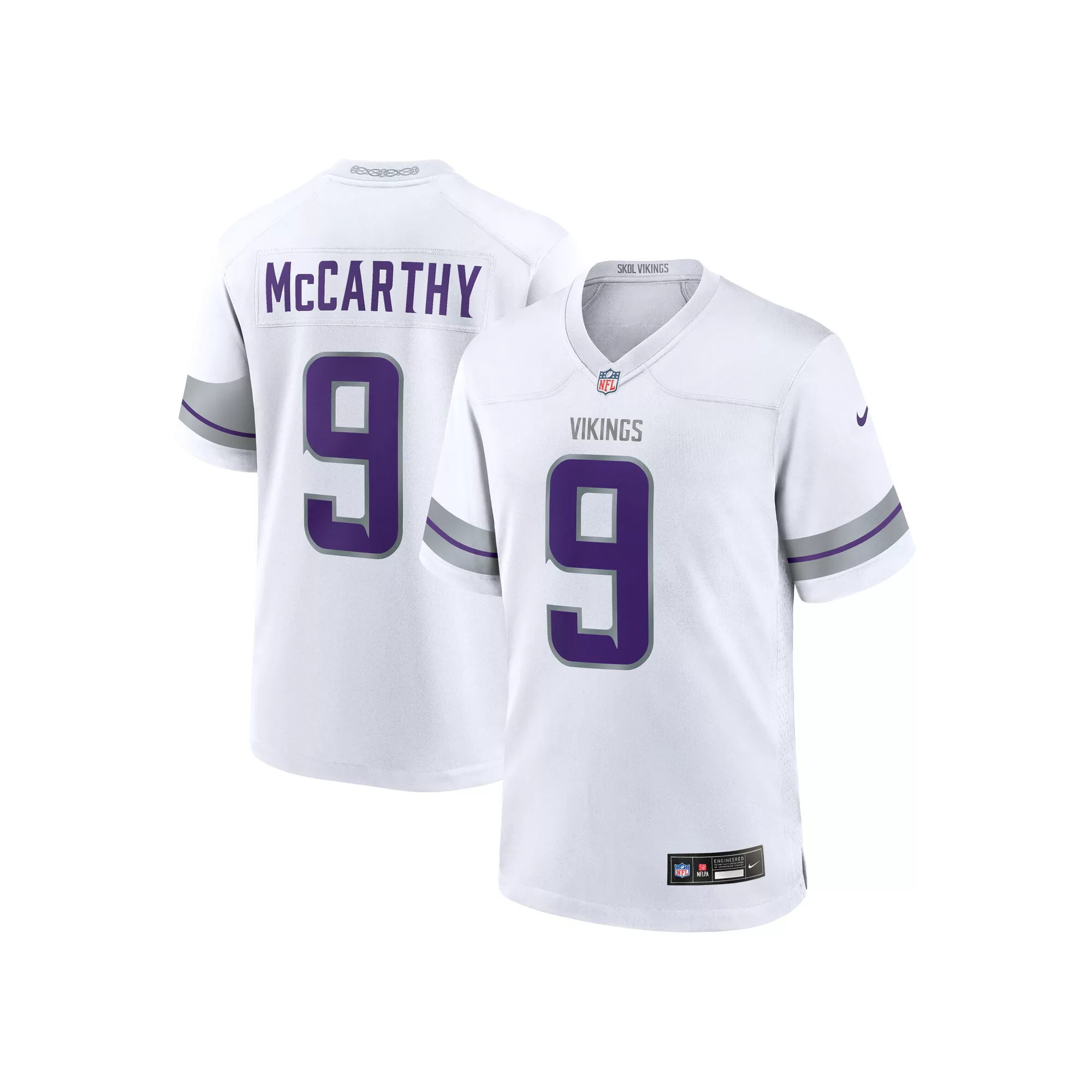 Men's Nike J.J. McCarthy White Minnesota Vikings Alternate Game Player Jersey