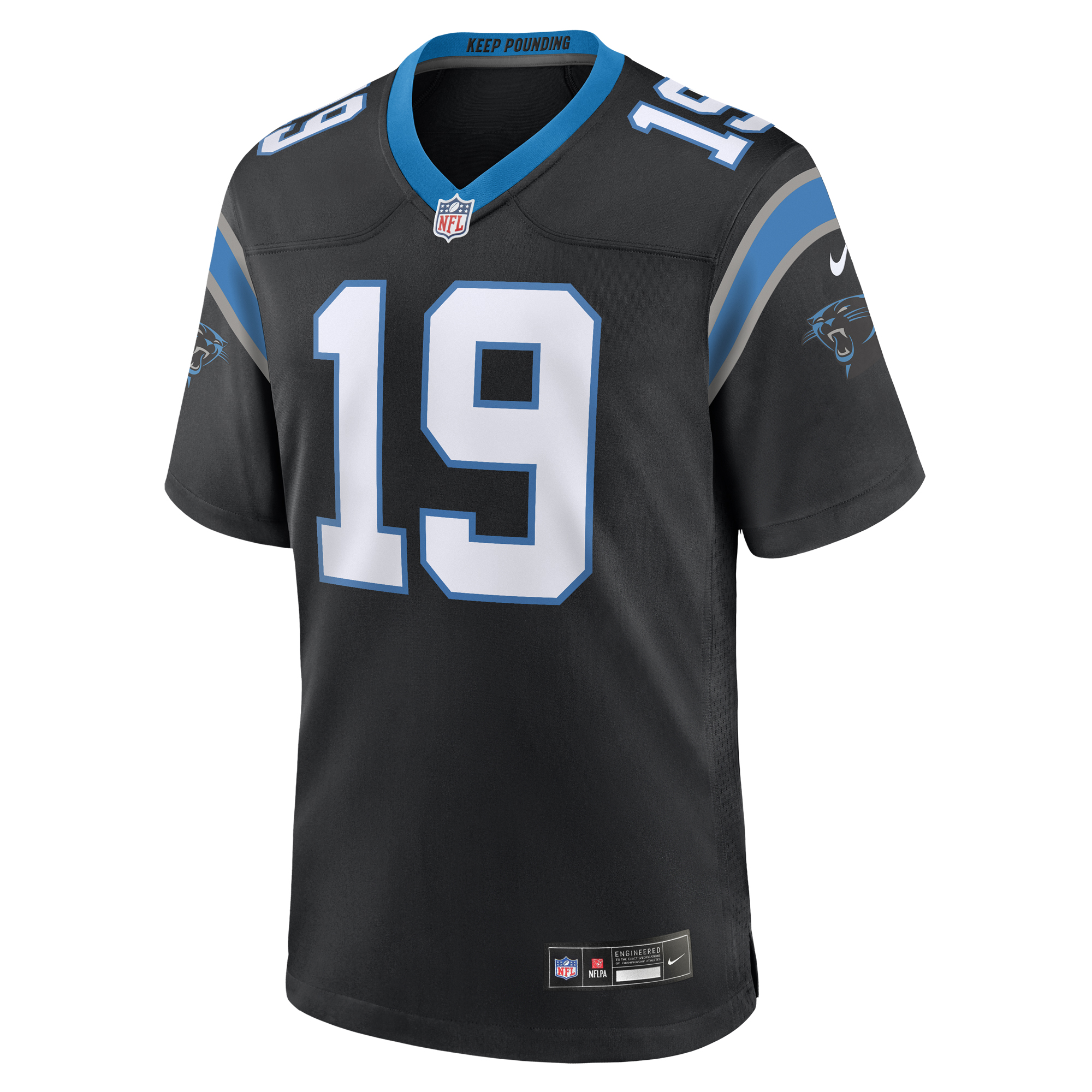 Men's Nike Adam Thielen Black Carolina Panthers Team Game Jersey
