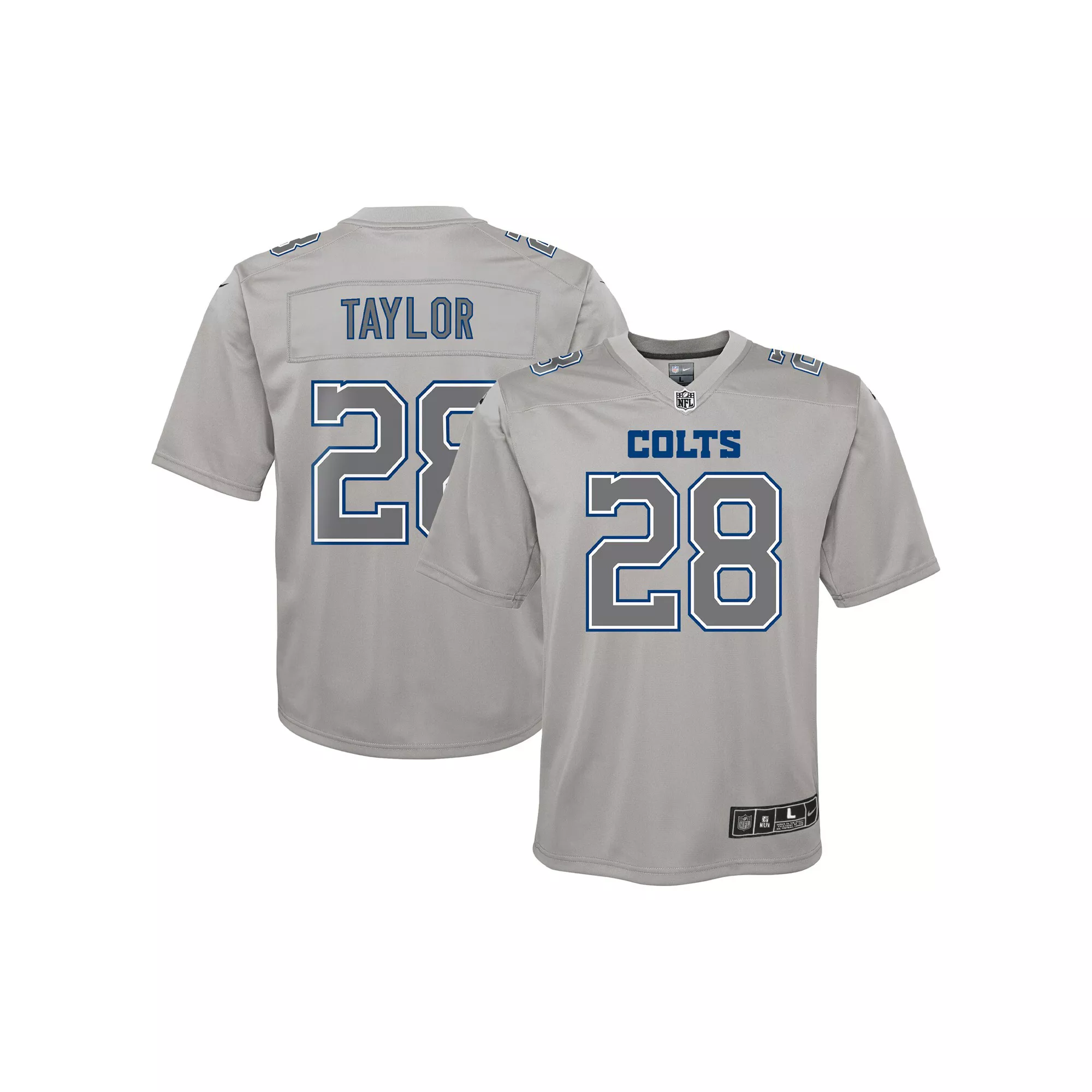 Youth Nike Jonathan Taylor Gray Indianapolis Colts Atmosphere Game Jersey