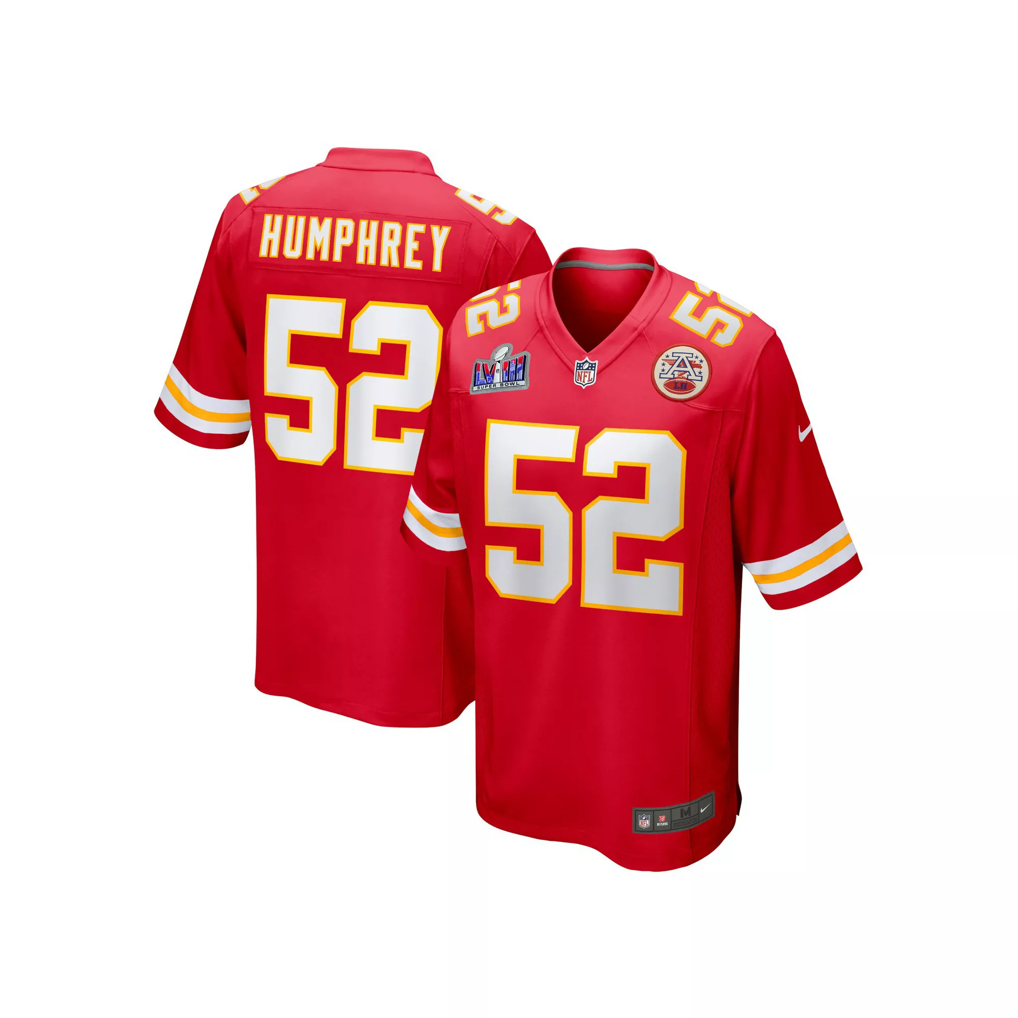 Men's Nike Creed Humphrey Red Kansas City Chiefs Super Bowl LVIII Game Jersey