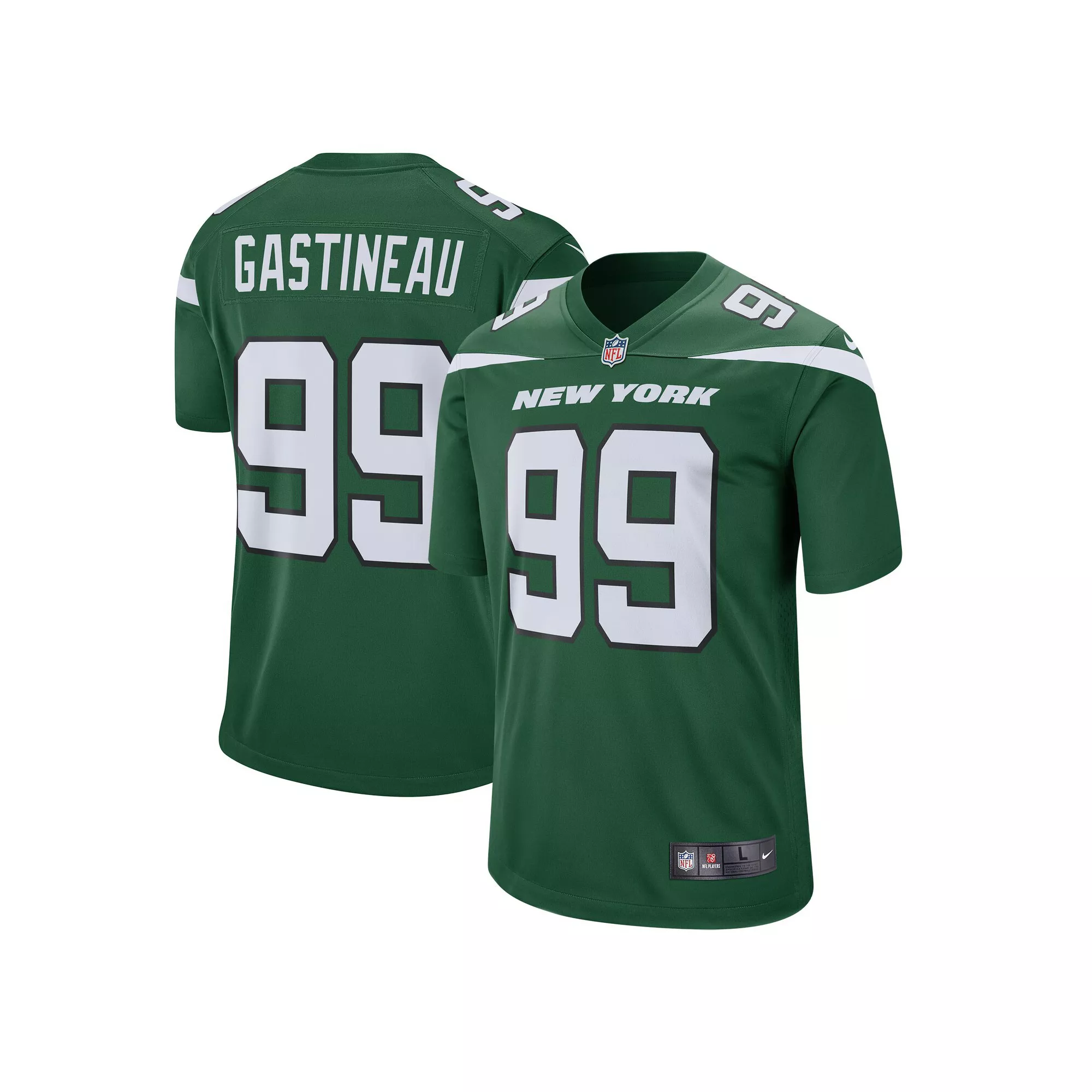 Men's Nike Mark Gastineau Gotham Green New York Jets Retired Player Game Jersey