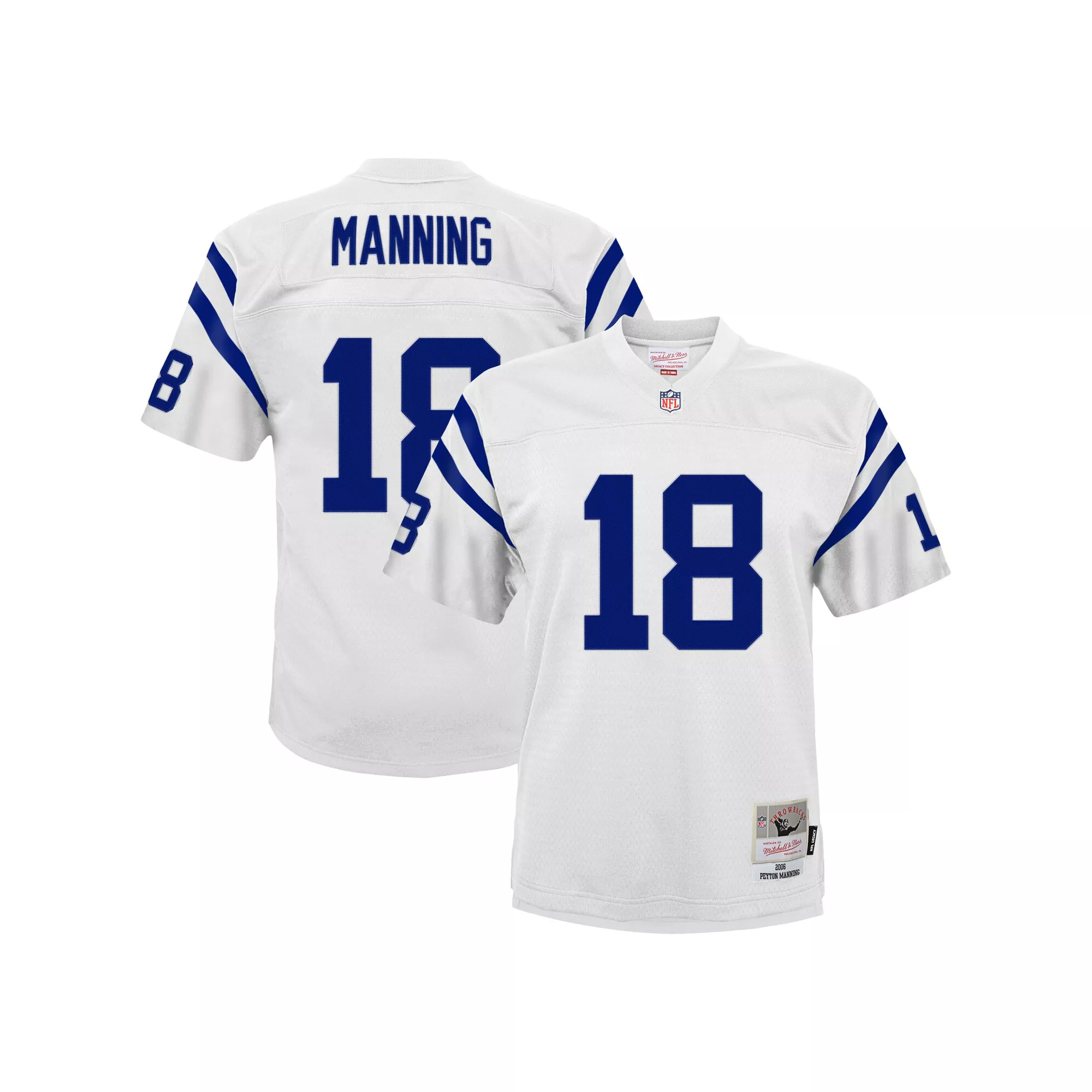 Youth Mitchell & Ness Peyton Manning White Indianapolis Colts 2006 Retired Player Legacy Jersey