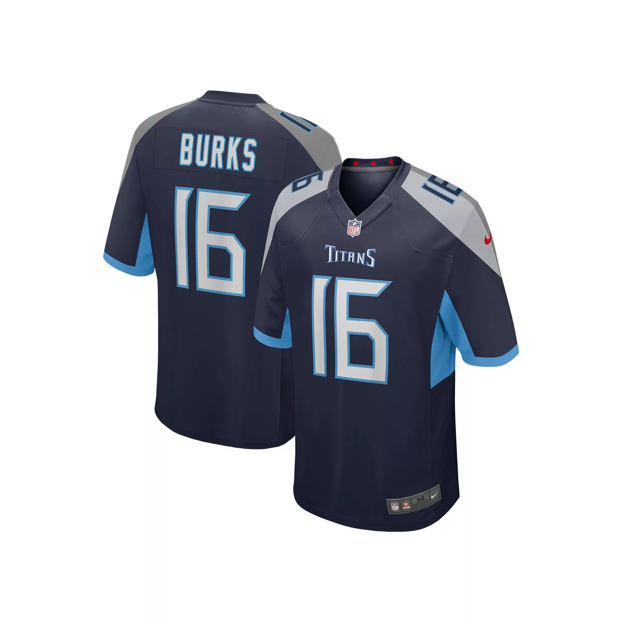Men's Nike Treylon Burks Navy Tennessee Titans Player Game Jersey